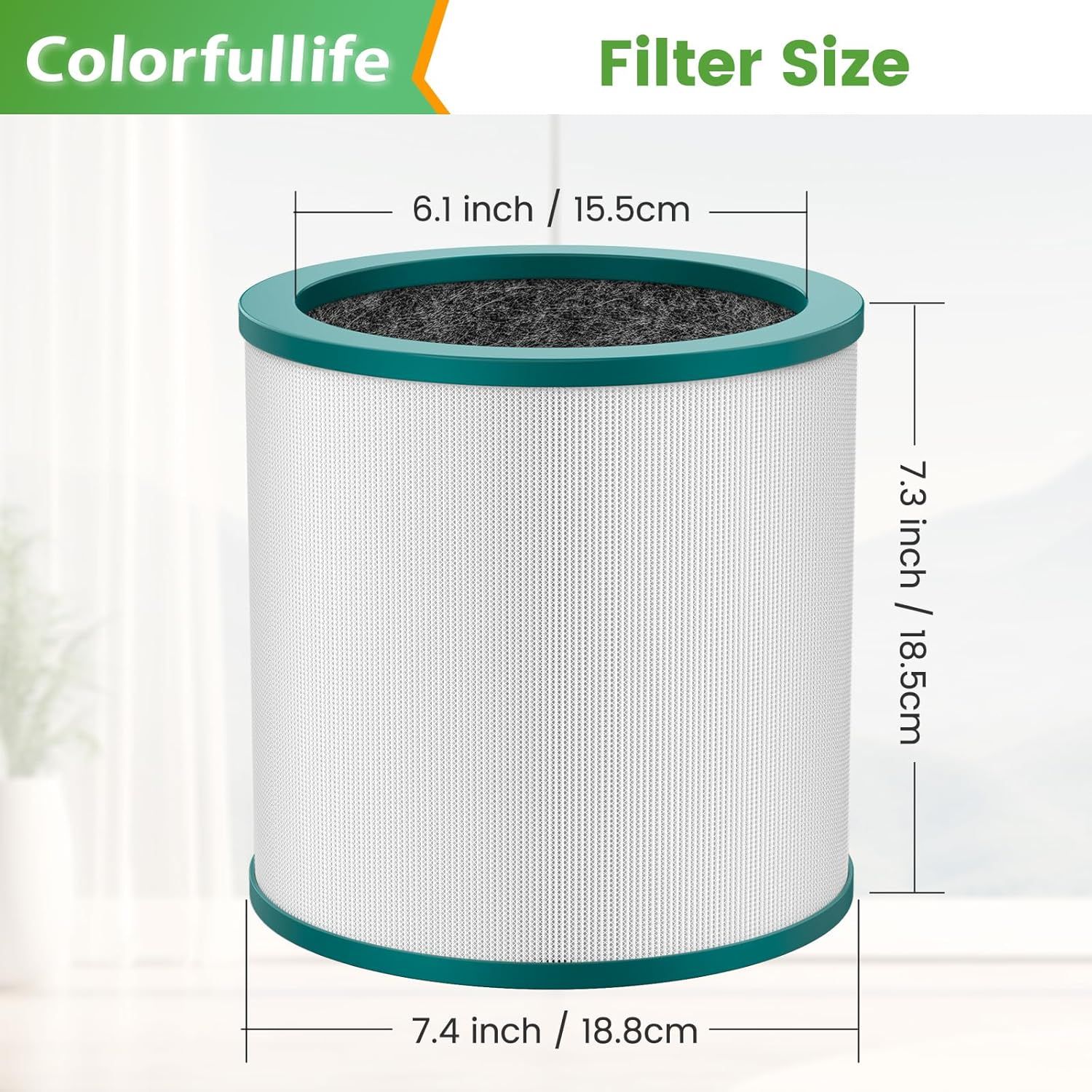 Replacement Air Puriier ilter or Dyson Tower Puriier Pure Cool Link TP01, TP02, TP03, BP01, Compare to Part 968126-03，2 Pack - Image 2