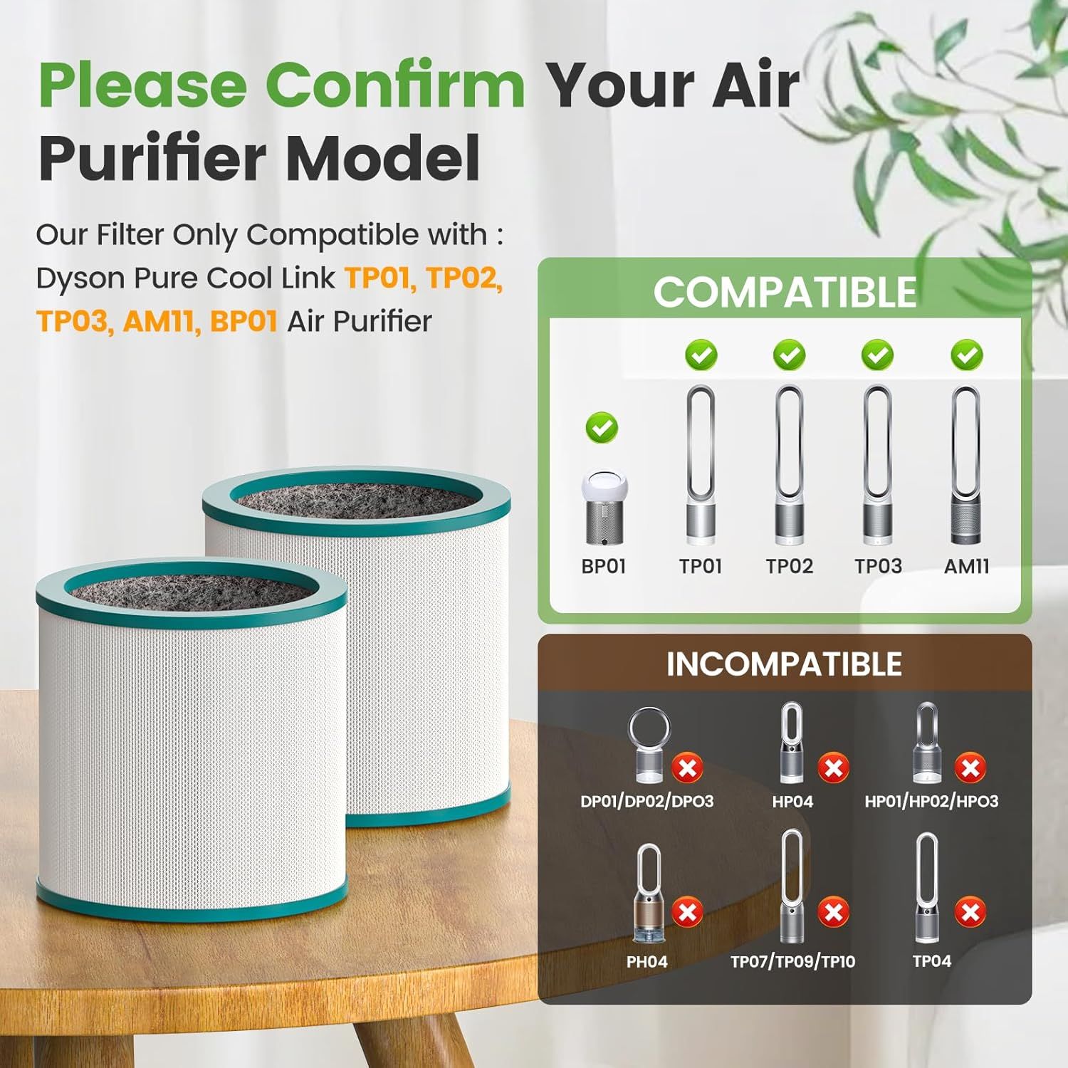 Replacement Air Puriier ilter or Dyson Tower Puriier Pure Cool Link TP01, TP02, TP03, BP01, Compare to Part 968126-03，2 Pack - Image 6