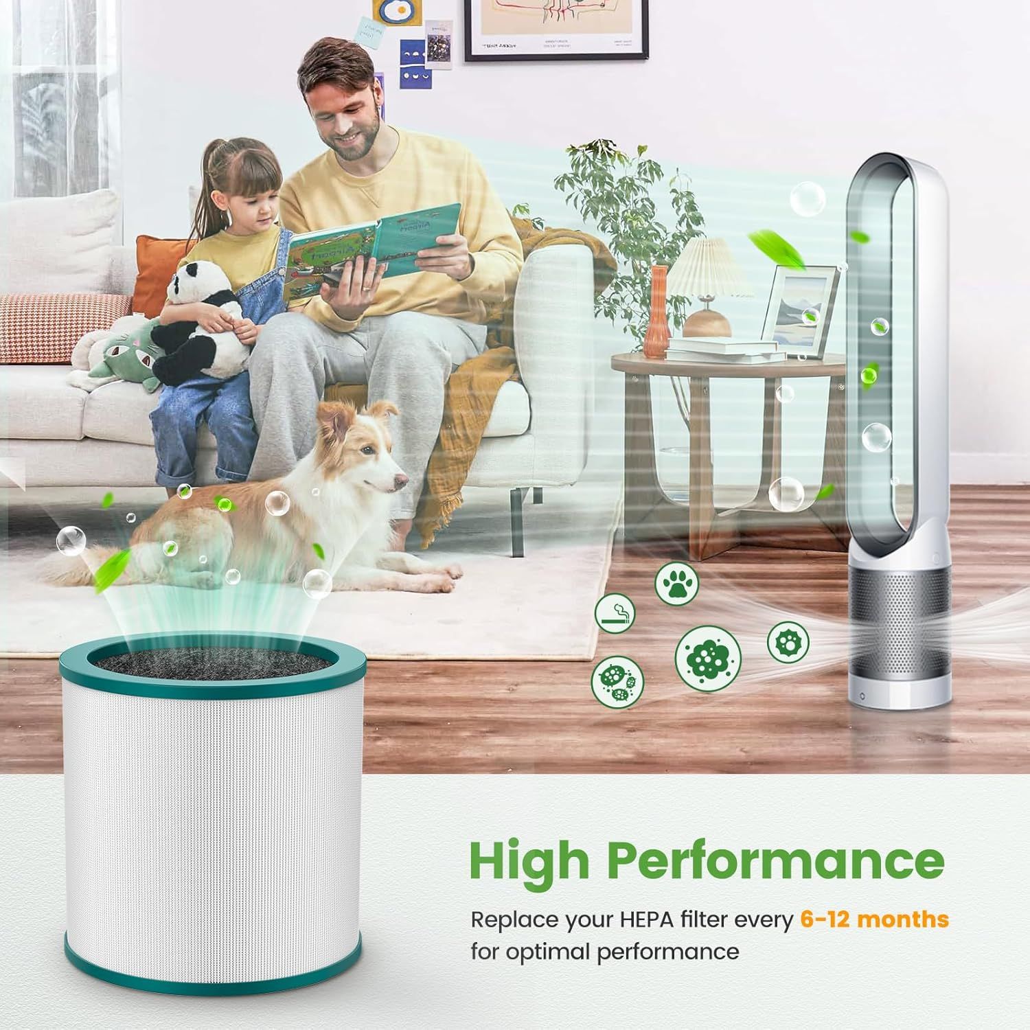 Replacement Air Puriier ilter or Dyson Tower Puriier Pure Cool Link TP01, TP02, TP03, BP01, Compare to Part 968126-03，2 Pack - Image 7