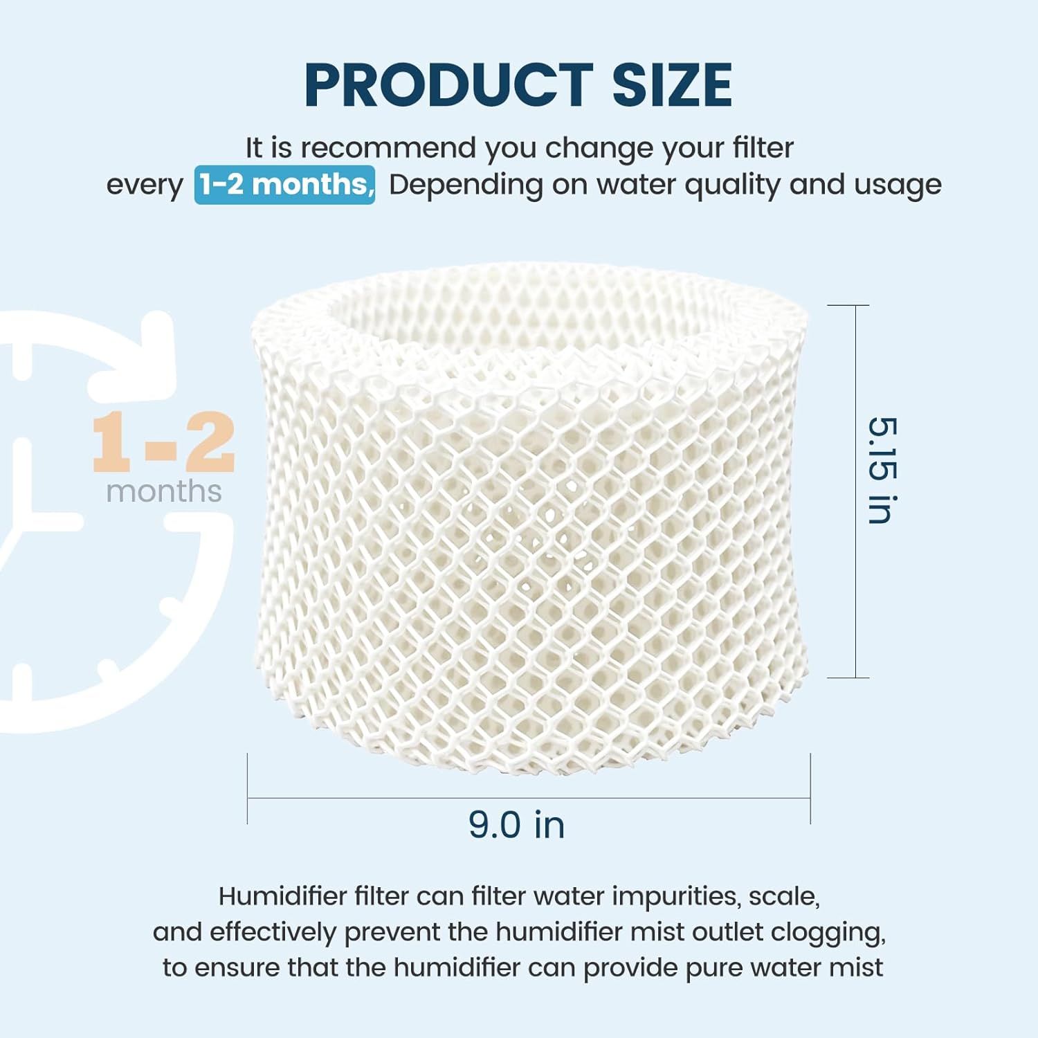 3 Pack HAC-504 Humidiier Wicking ilters or Honeywell Humidiier HAC-504 HAC-504AW HAC504V1 HCM350 HCM-350W HCM-300T HCM-315T HCM-530 HCM-600 HCM-710 HEV-312, Replacement ilter A - Image 2
