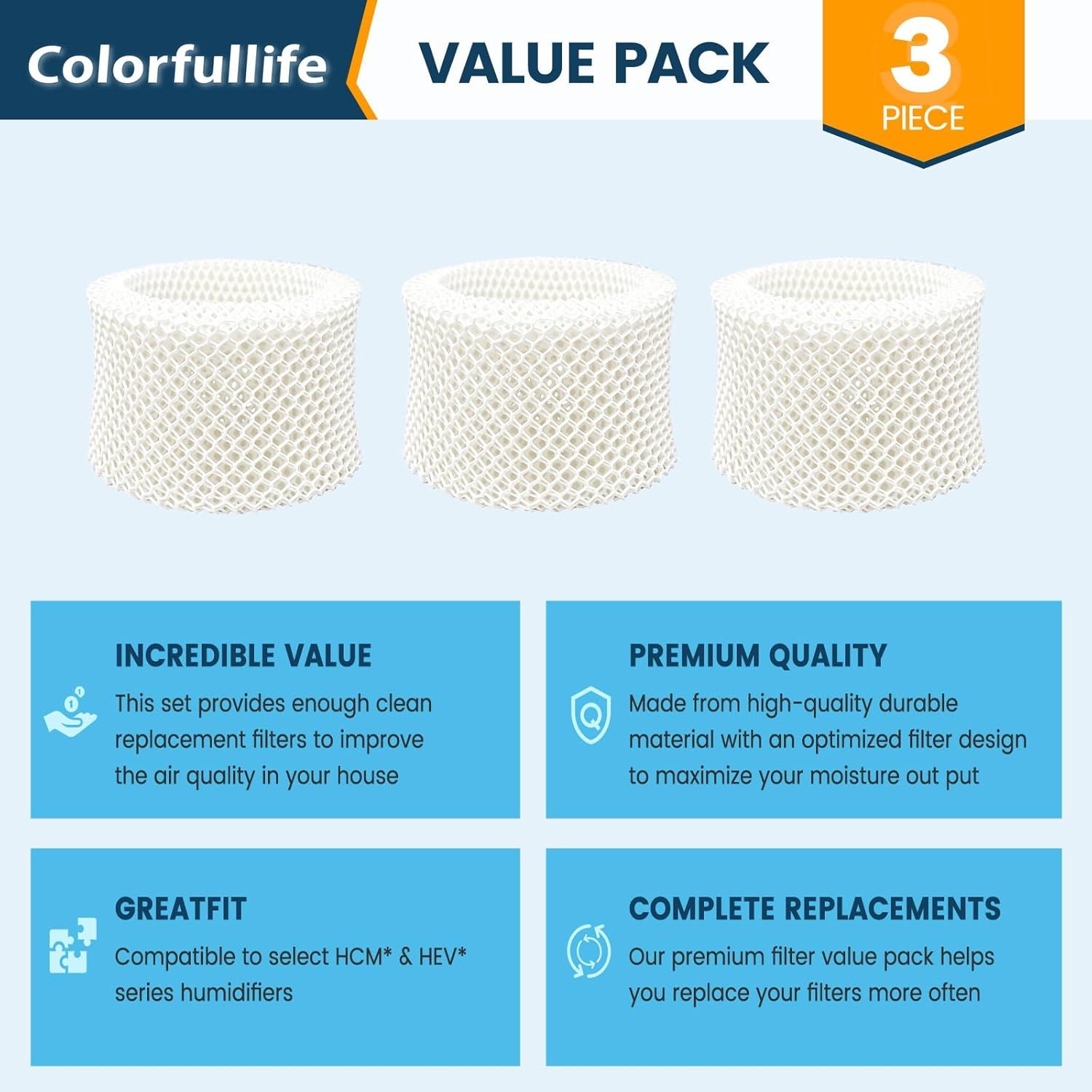 3 Pack HAC-504 Humidiier Wicking ilters or Honeywell Humidiier HAC-504 HAC-504AW HAC504V1 HCM350 HCM-350W HCM-300T HCM-315T HCM-530 HCM-600 HCM-710 HEV-312, Replacement ilter A - Image 6