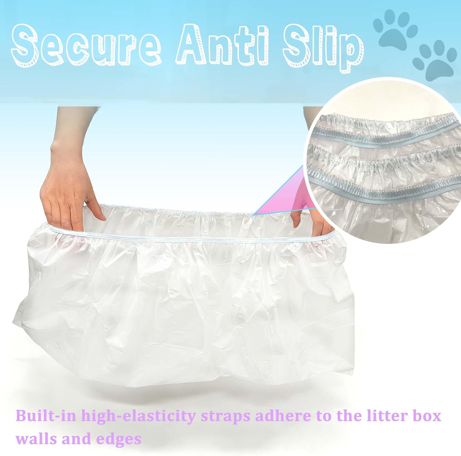 Large Cat Litter Liners, Jumbo Drawstring Leakproof Bags for IRIS Cat Litter Boxes, Heavy Duty 2 MIL Tear-Resistant Extra Durable Disposable Bags for Most Cat Litter Pans, 42“ x 20”, 16PCS - Image 5