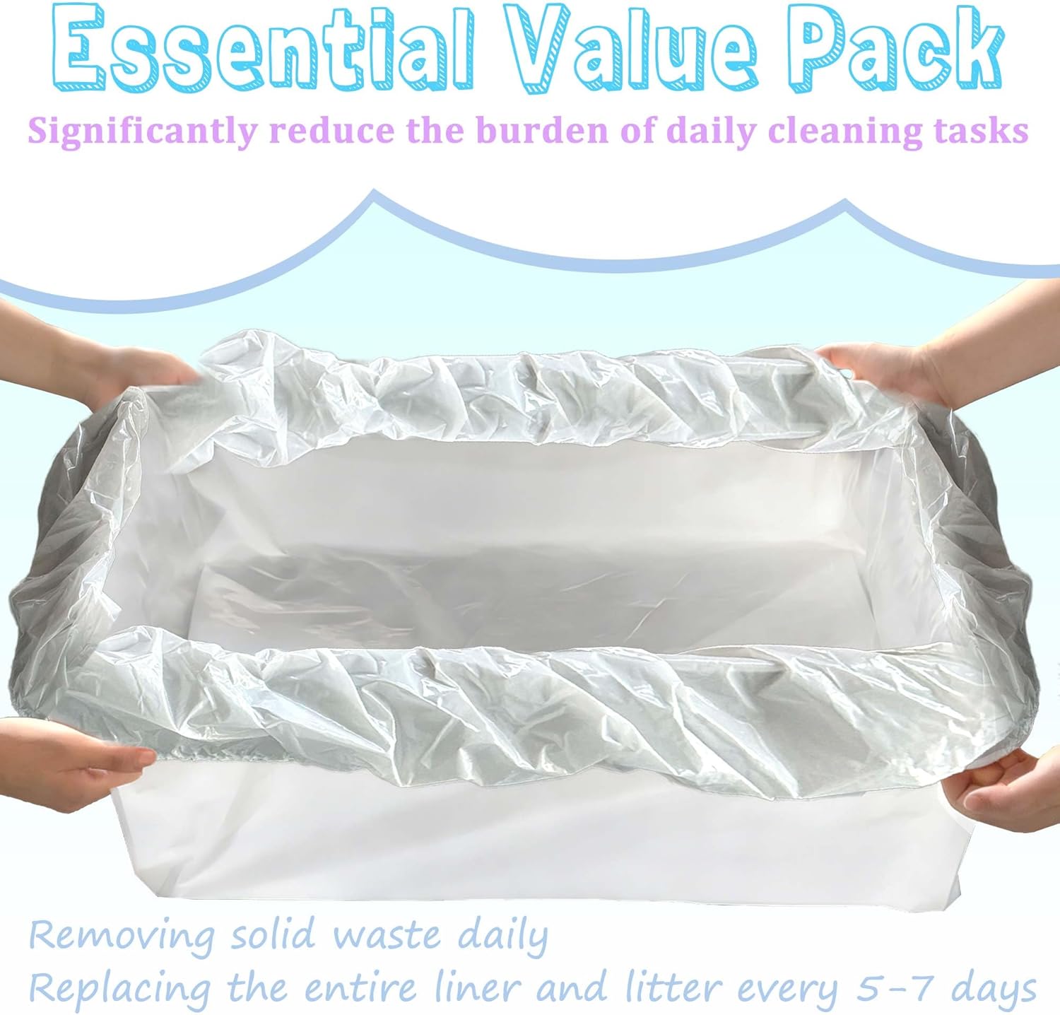 Large Cat Litter Liners, Jumbo Drawstring Leakproof Bags for IRIS Cat Litter Boxes, Heavy Duty 2 MIL Tear-Resistant Extra Durable Disposable Bags for Most Cat Litter Pans, 42“ x 20”, 16PCS - Image 7