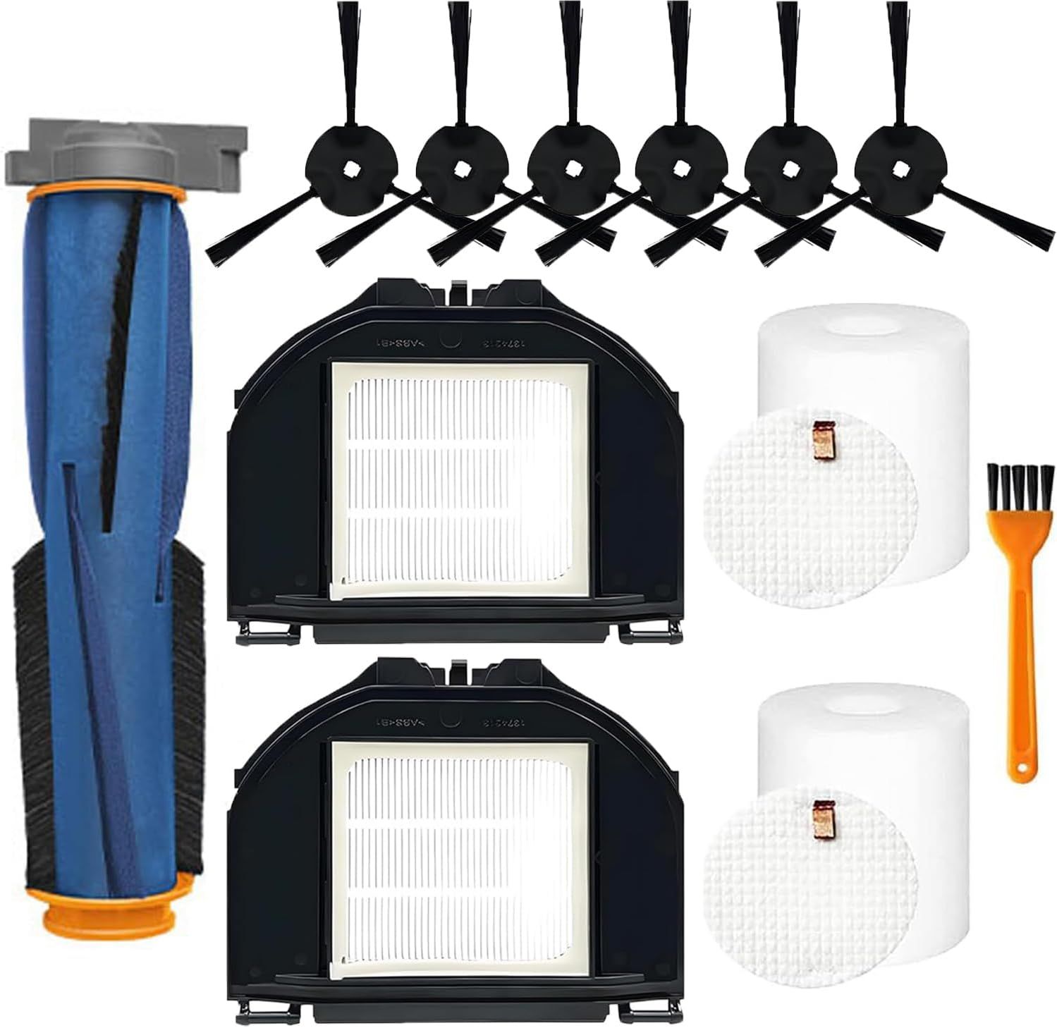 RV2310AE Replacement Parts or Shark RV2310AE Matrix Robot Vacuum Cleaner Accessories Kit, 1 Main Brush, 6 Side Brushes, 2 ilters, 2 oam ilters, 1 Cleaning Brush - Image 1