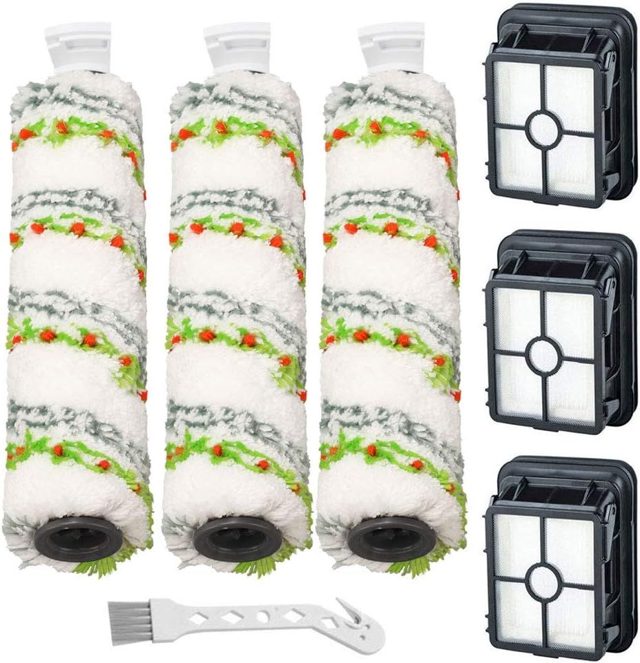3 Pack Multi-Surace Pet Brush Rolls 2788 and 3 Pack Vacuum ilters 1866 or Bissell CrossWave Max 2554 2590 2593 2596 or HydroSteam 35151 3515 35152 3513 3518 Vacuums, Part 1618641 & 1608684 - Image 1