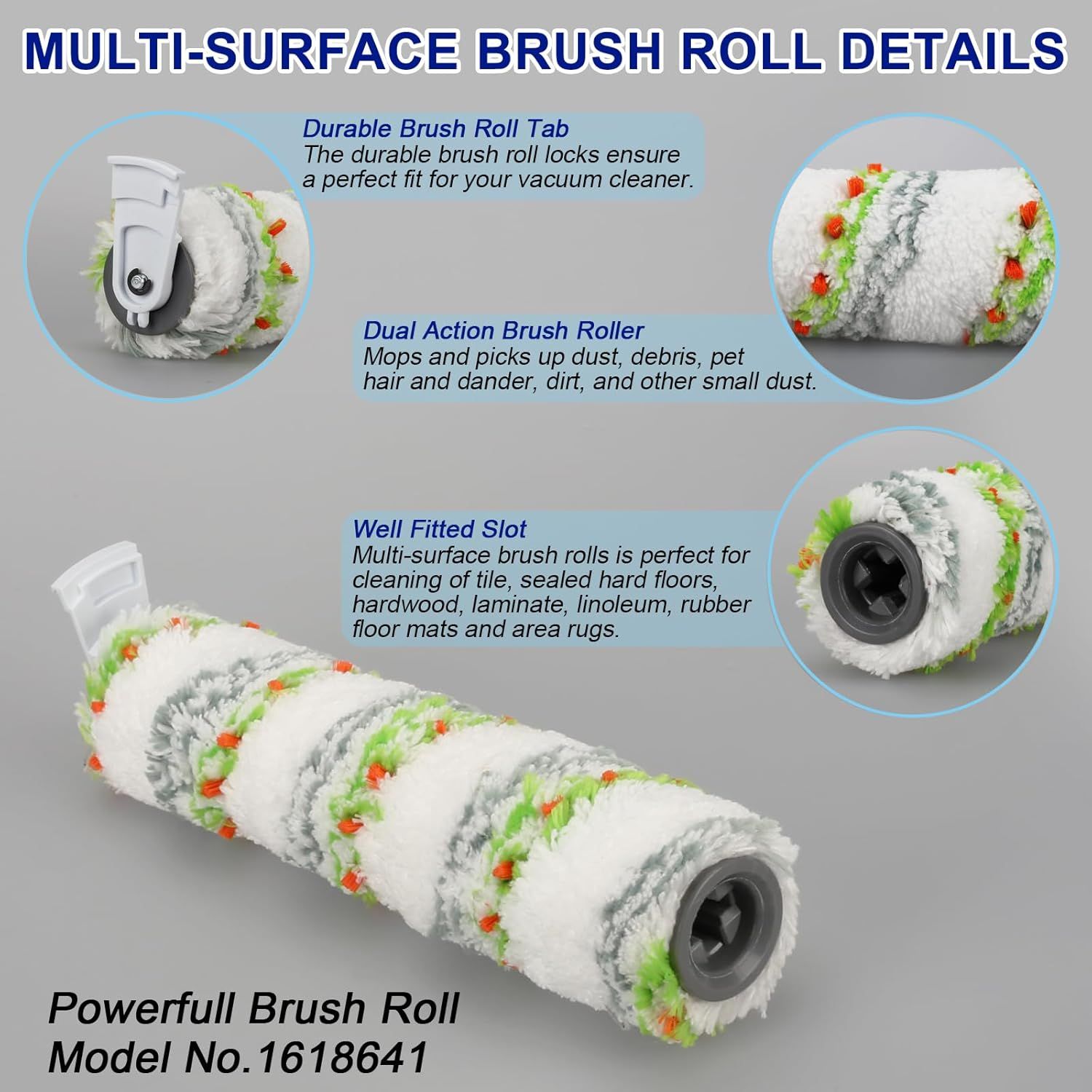 3 Pack Multi-Surace Pet Brush Rolls 2788 and 3 Pack Vacuum ilters 1866 or Bissell CrossWave Max 2554 2590 2593 2596 or HydroSteam 35151 3515 35152 3513 3518 Vacuums, Part 1618641 & 1608684 - Image 5