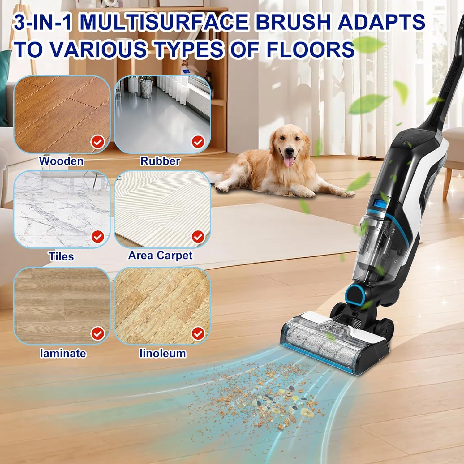 3 Pack Multi-Surace Pet Brush Rolls 2788 and 3 Pack Vacuum ilters 1866 or Bissell CrossWave Max 2554 2590 2593 2596 or HydroSteam 35151 3515 35152 3513 3518 Vacuums, Part 1618641 & 1608684 - Image 6