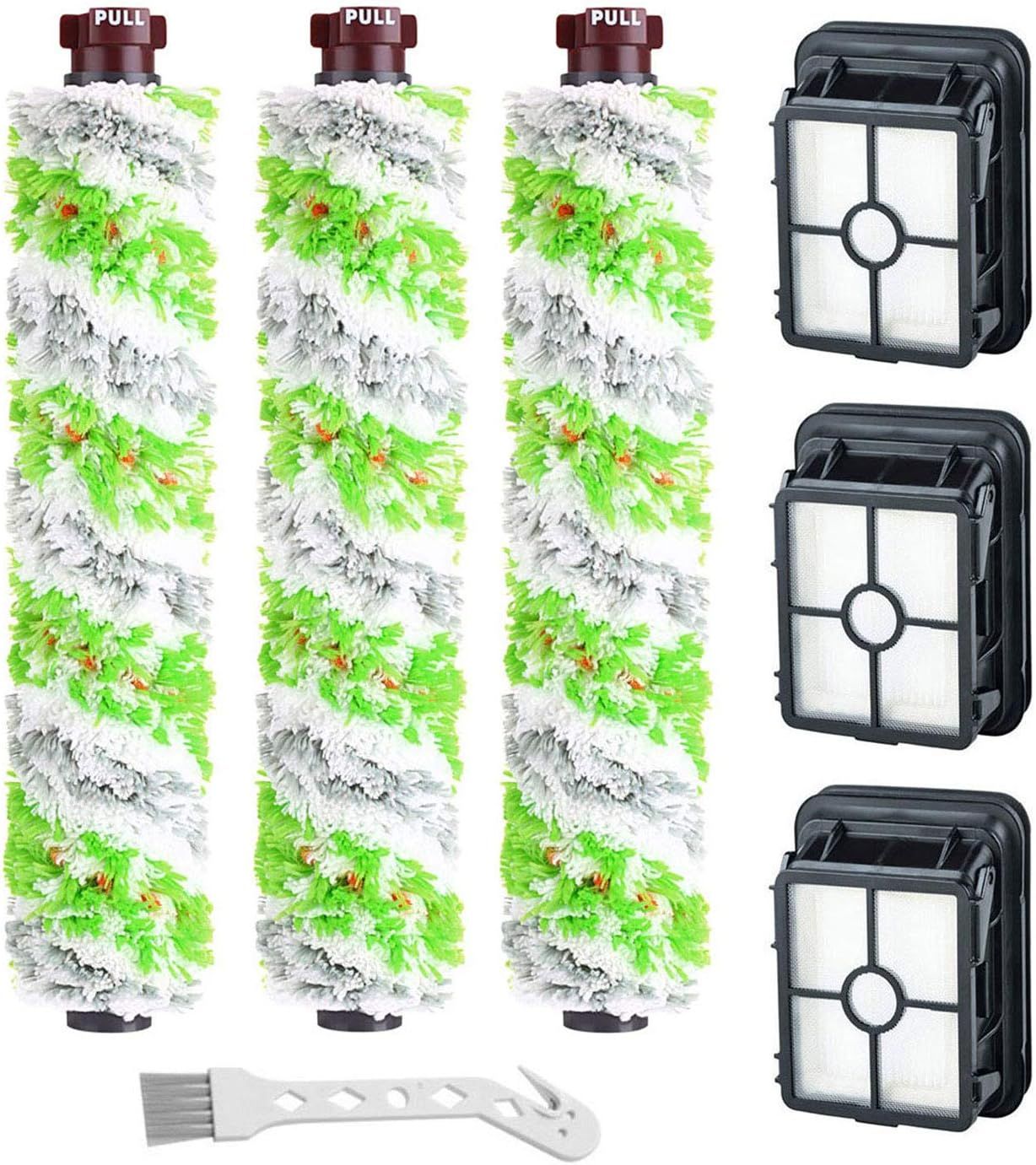 Brush ilter Replacement Parts or Bissell CrossWave Vacuum 3888A 1785 Pet Pro 2306A Cordless Wet Dry Vac, 3 Pack 2460 Multi-Surace Pet Brush Roll & 1866 Vacuum ilter, Part 1613568 1608684 - Image 1