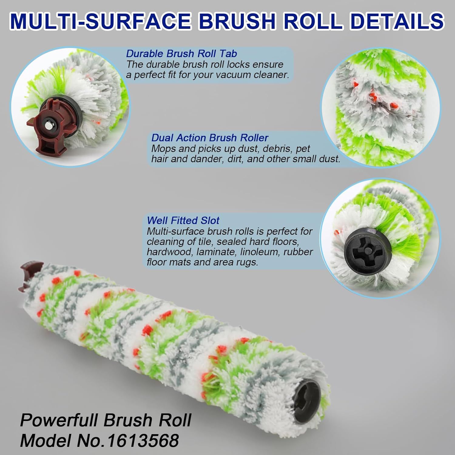 Brush ilter Replacement Parts or Bissell CrossWave Vacuum 3888A 1785 Pet Pro 2306A Cordless Wet Dry Vac, 3 Pack 2460 Multi-Surace Pet Brush Roll & 1866 Vacuum ilter, Part 1613568 1608684 - Image 5