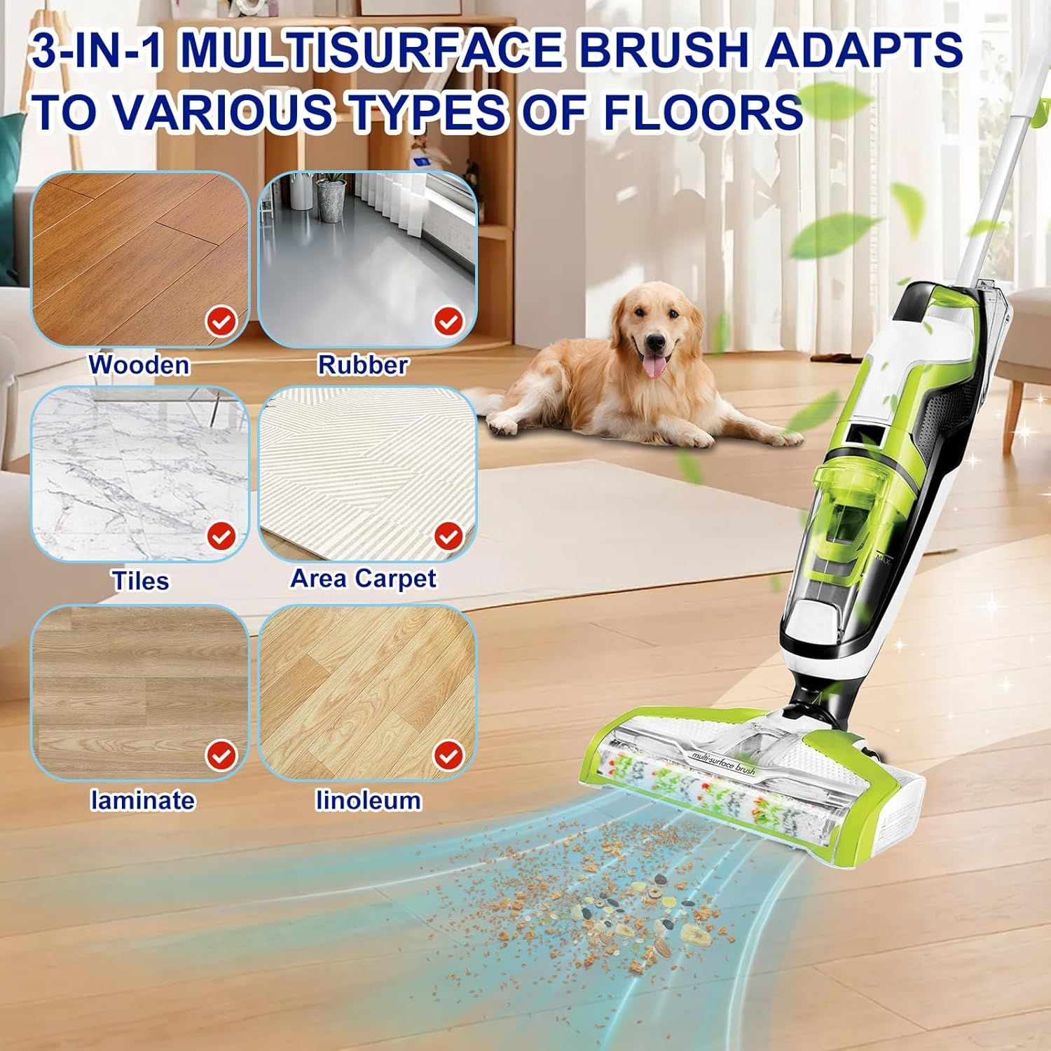 Brush ilter Replacement Parts or Bissell CrossWave Vacuum 3888A 1785 Pet Pro 2306A Cordless Wet Dry Vac, 3 Pack 2460 Multi-Surace Pet Brush Roll & 1866 Vacuum ilter, Part 1613568 1608684 - Image 6