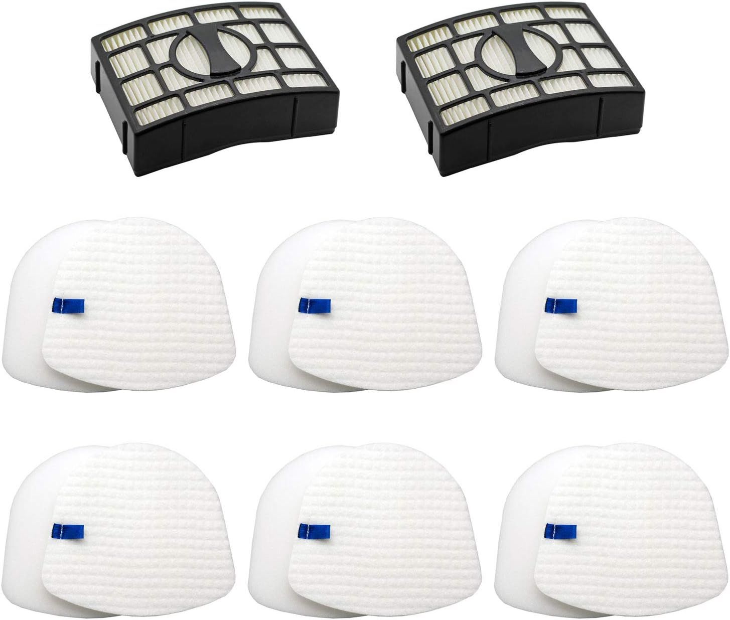 Vacuum ilters Replacement Parts or Shark Navigator Zero-M Lit-Away Upright Vacuum UV650 UV725 ZU560 ZU560C ZU561 ZU562 ZU572, 2 Post ilters + 6 oam& elt ilters Kit, XHEPA560 & XK560 - Image 1