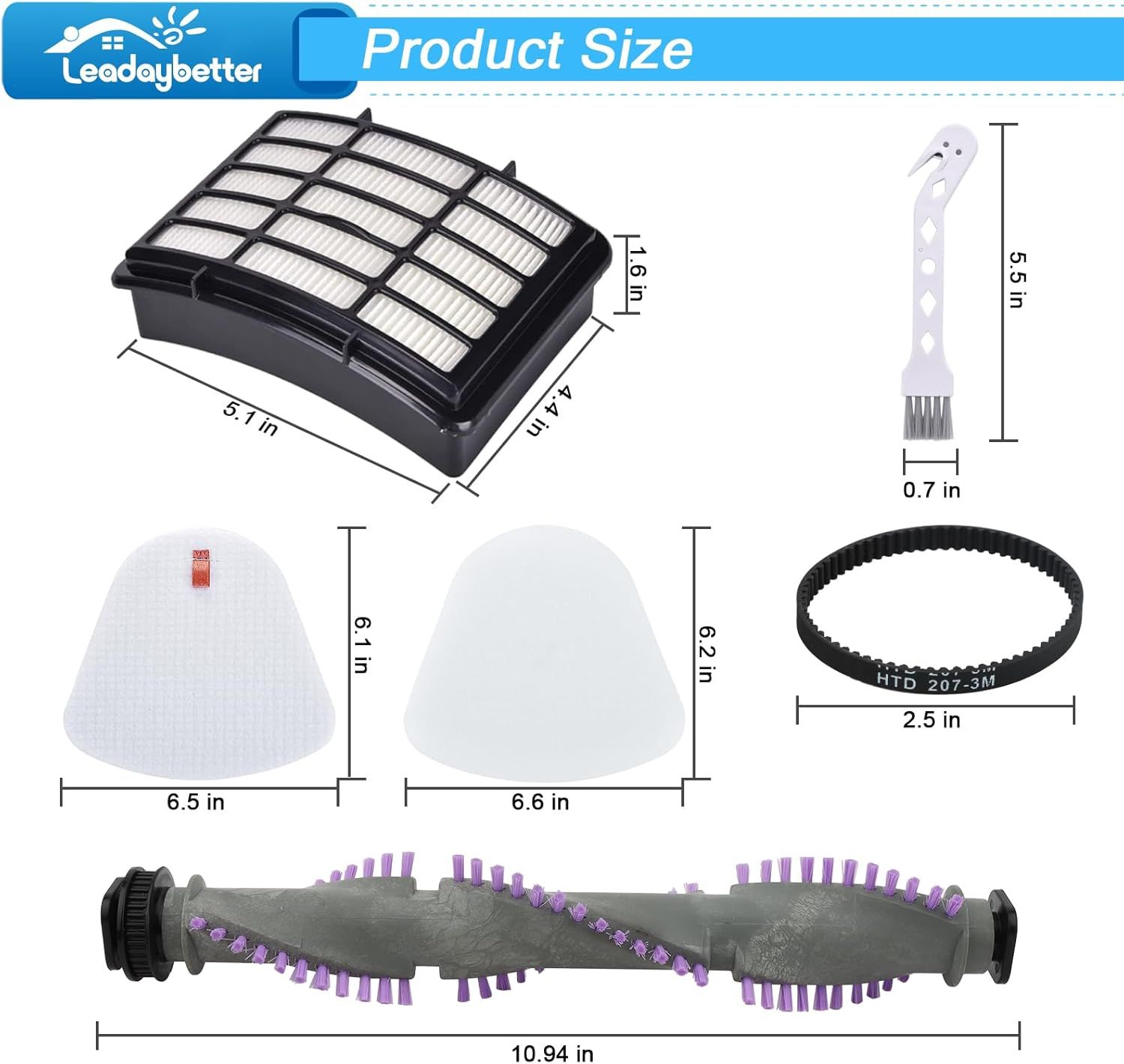 Brush Roll ilter Replacement or Shark Navigator Lit Away NV350 NV351 NV352 NV356E S2 NV360 NV355 NV356 NV357 NV358 Vacuum Cleaner, with Belt and Wheels - Image 2
