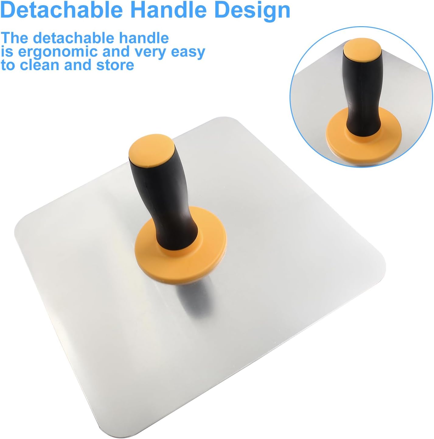 Biaungdo Aluminum Plaster Hawk, 12 Inch Mortar Board Holder with Soft Handle, Plastering Hawk Tool for Mortar, Drywall - Image 3