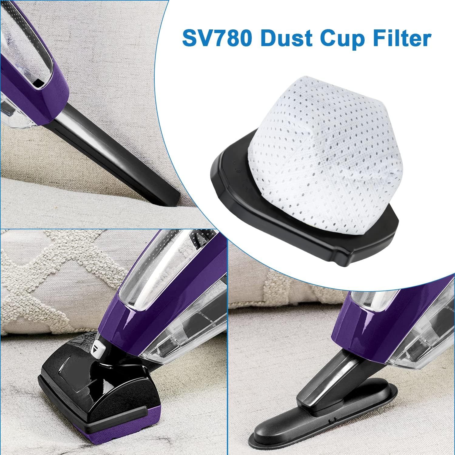 6 Pack Dust Cup ilters Replacement or Shark Cordless Handheld Vacuum SV780 SV75Z SV728N SV726N, Replacement Part# X769, XSB726N - Image 6