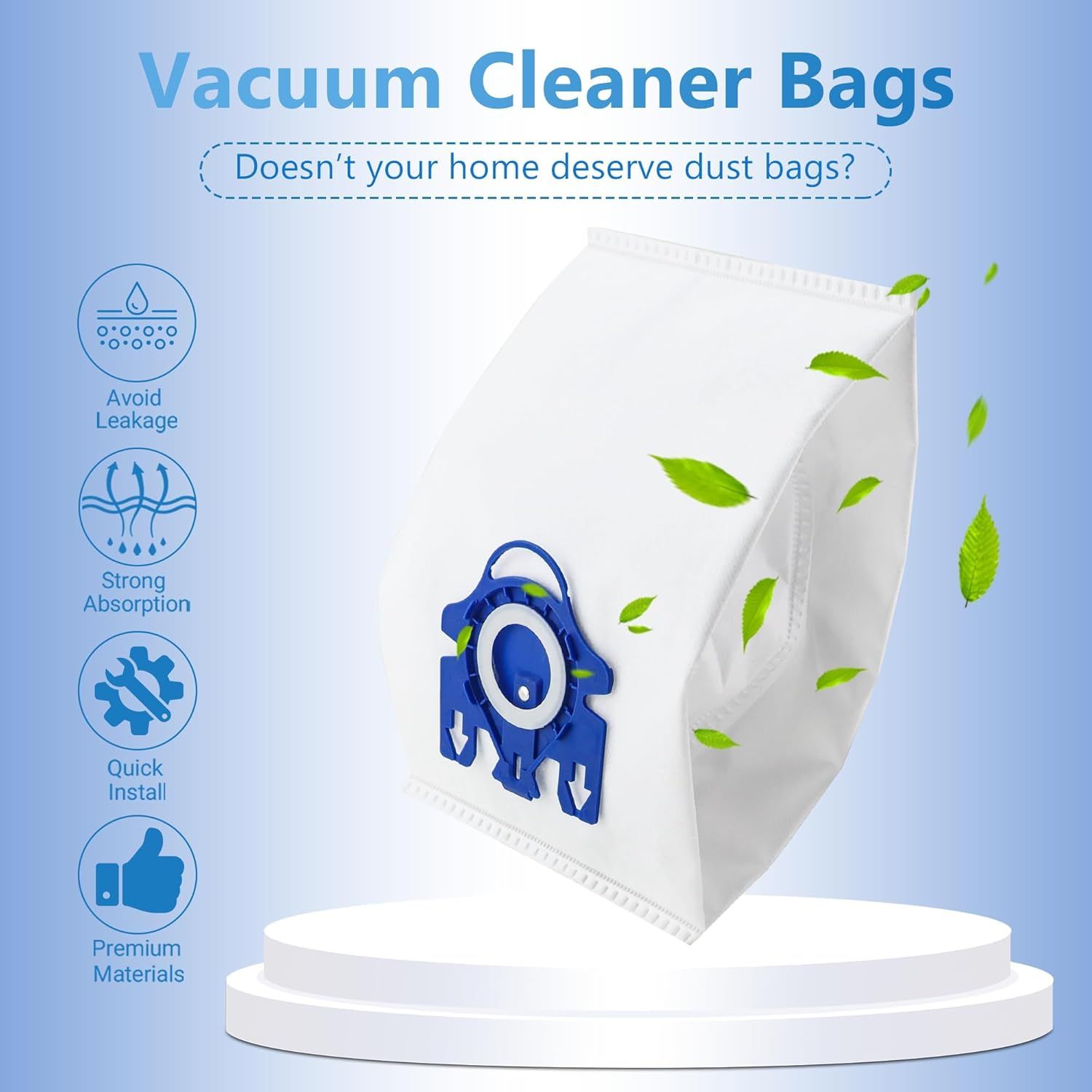 10 Packs 3D Airclean Bags Replacement or Miele GN Vacuum Cleaner Bags it or Miele Classic C2 C3 S2 S5 S8 S400 Series with Motor Protection ilters, AirClean ilters - Image 3