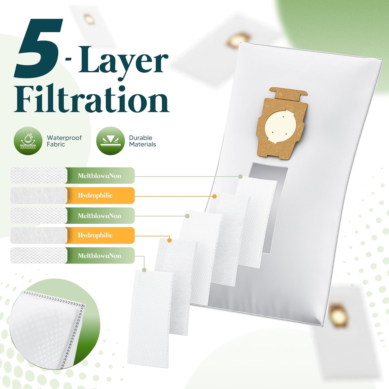 12 Pack Vacuum Bags [Model 204814] Compatible with Kirby Sentria/Avalir/Ultimate G Series | Replaces -Style & Twist-Style 204811 205811 204808 | Replacement Parts by - Image 4
