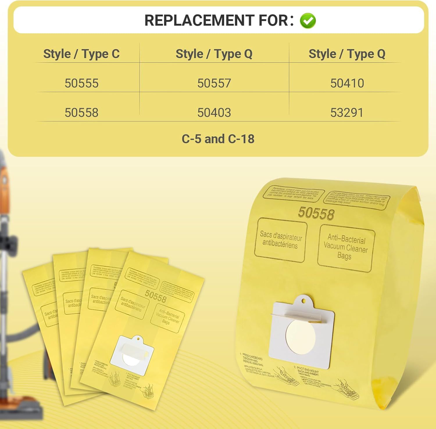 Vacuum Cleaner Bags it or Kenmore Canister Type C/Q 50555 50557 50558 and Type C-5, 10PCs By - Image 4