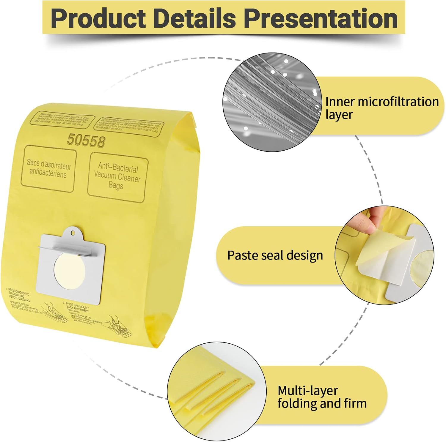 Vacuum Cleaner Bags it or Kenmore Canister Type C/Q 50555 50557 50558 and Type C-5, 10PCs By - Image 6