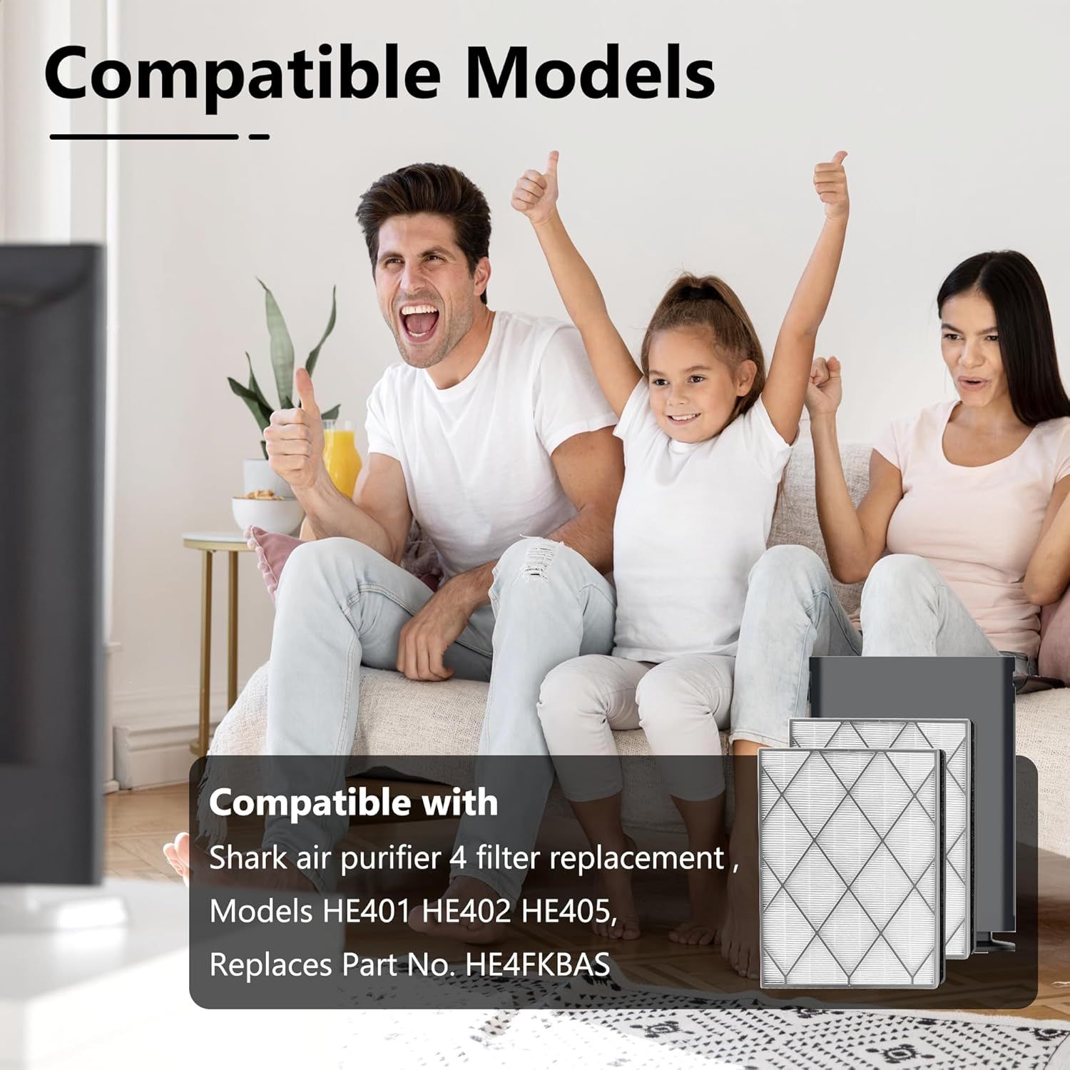 HE400 HE401 ilter Replacement or Shark Air Puriier 4 an, Compatible with Shark HE400 HE401 HE402 HE405 Air Models, Main ilter, Replace Part # HE4KPET By - Image 7
