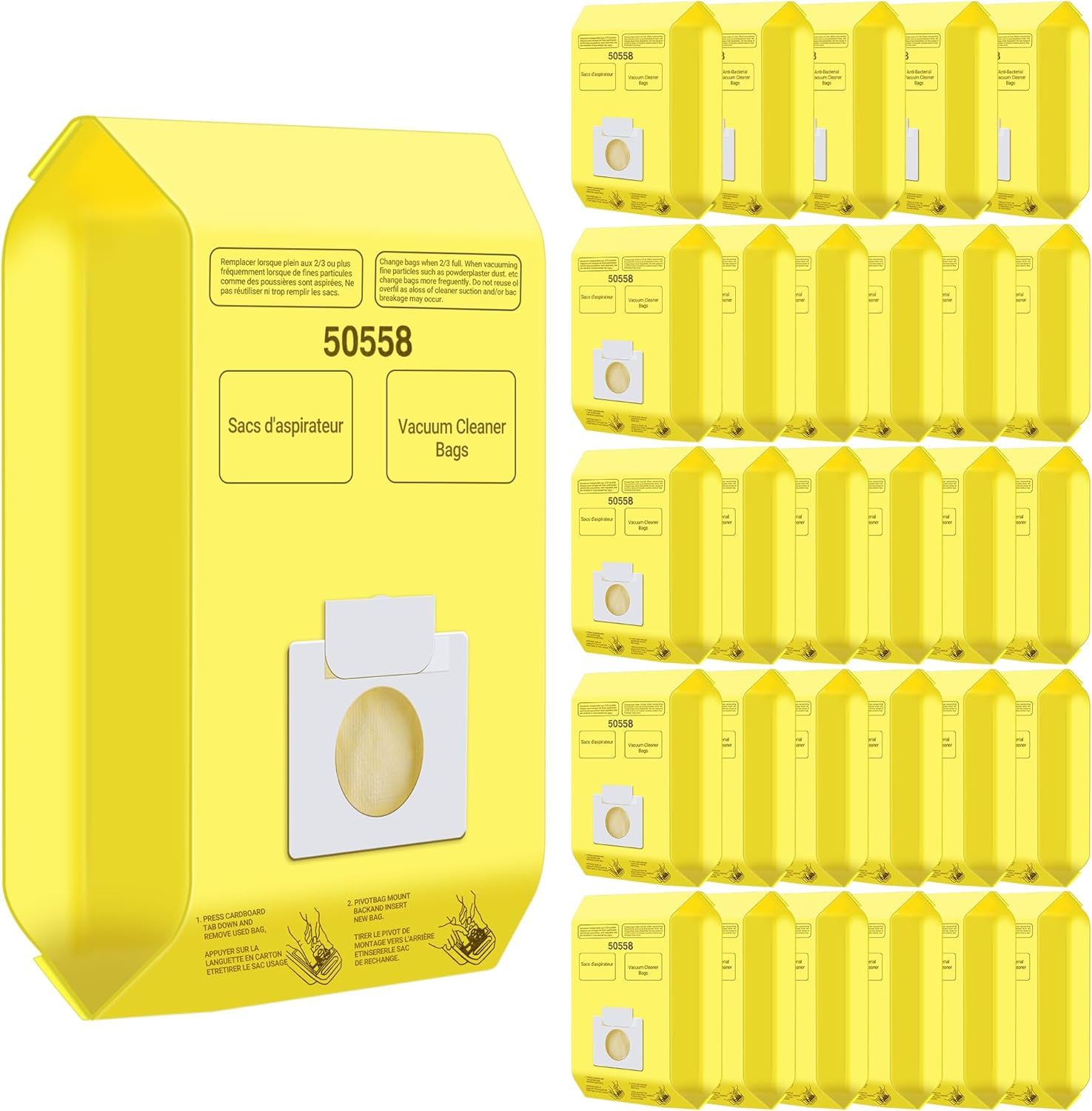 30 Pack Vacuum Cleaner Bags it or Kenmore Canister Type C/Q 5055 50555 50557 50558 and Pana·sonic Type C-5 C-18, 200 Series, 400 Series, 600 Series, 700 Series, 800 Series Vacuum By - Image 1
