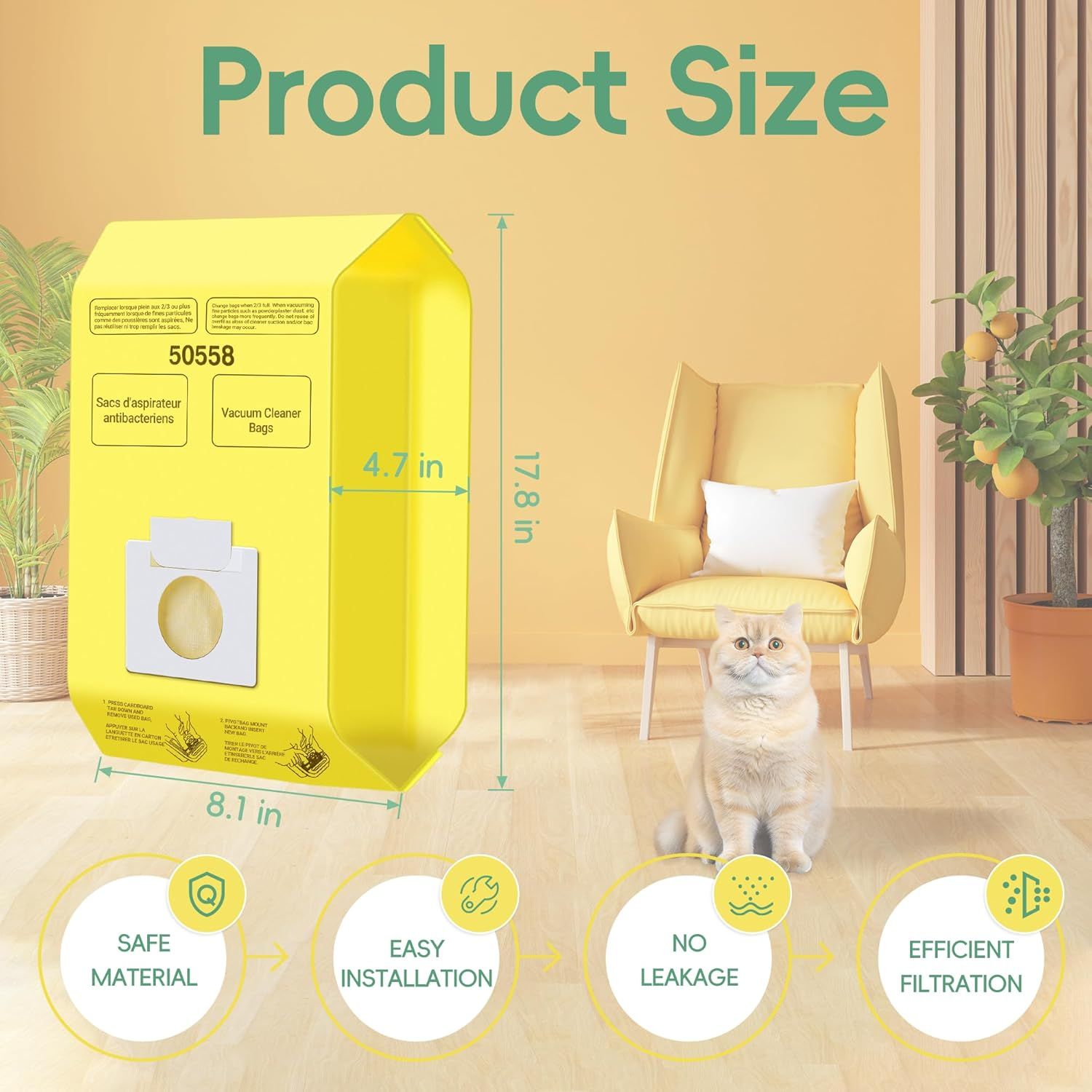 30 Pack Vacuum Cleaner Bags it or Kenmore Canister Type C/Q 5055 50555 50557 50558 and Pana·sonic Type C-5 C-18, 200 Series, 400 Series, 600 Series, 700 Series, 800 Series Vacuum By - Image 2