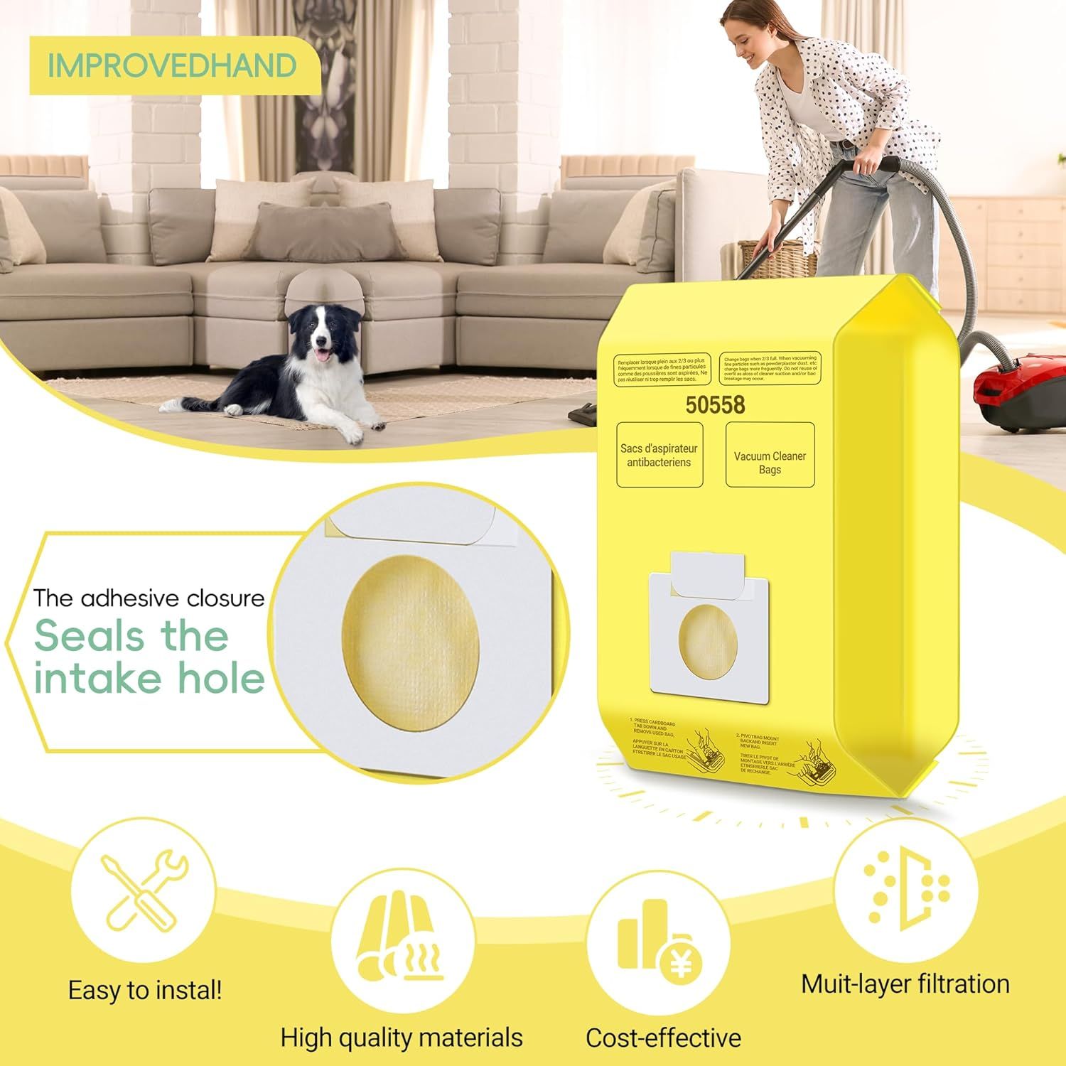 30 Pack Vacuum Cleaner Bags it or Kenmore Canister Type C/Q 5055 50555 50557 50558 and Pana·sonic Type C-5 C-18, 200 Series, 400 Series, 600 Series, 700 Series, 800 Series Vacuum By - Image 4