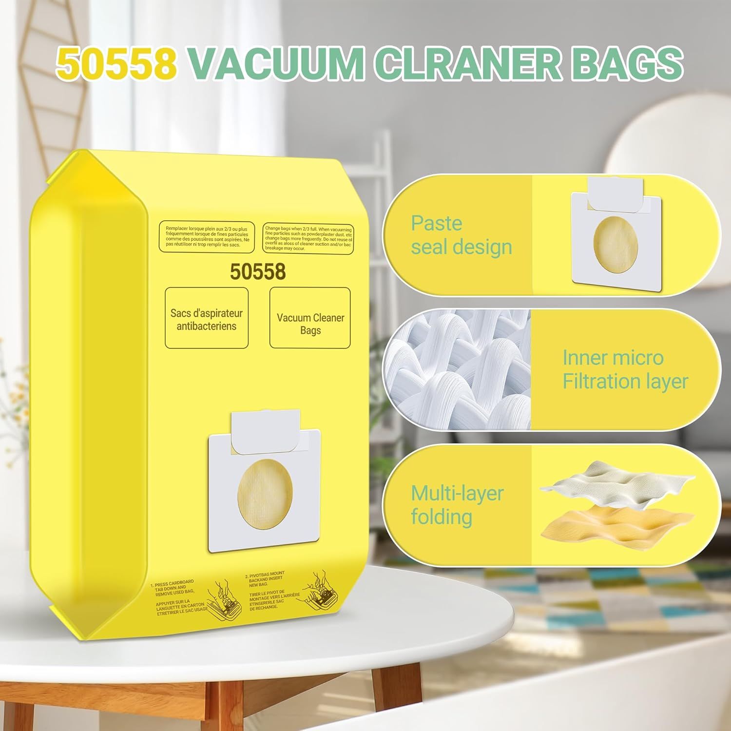 30 Pack Vacuum Cleaner Bags it or Kenmore Canister Type C/Q 5055 50555 50557 50558 and Pana·sonic Type C-5 C-18, 200 Series, 400 Series, 600 Series, 700 Series, 800 Series Vacuum By - Image 5