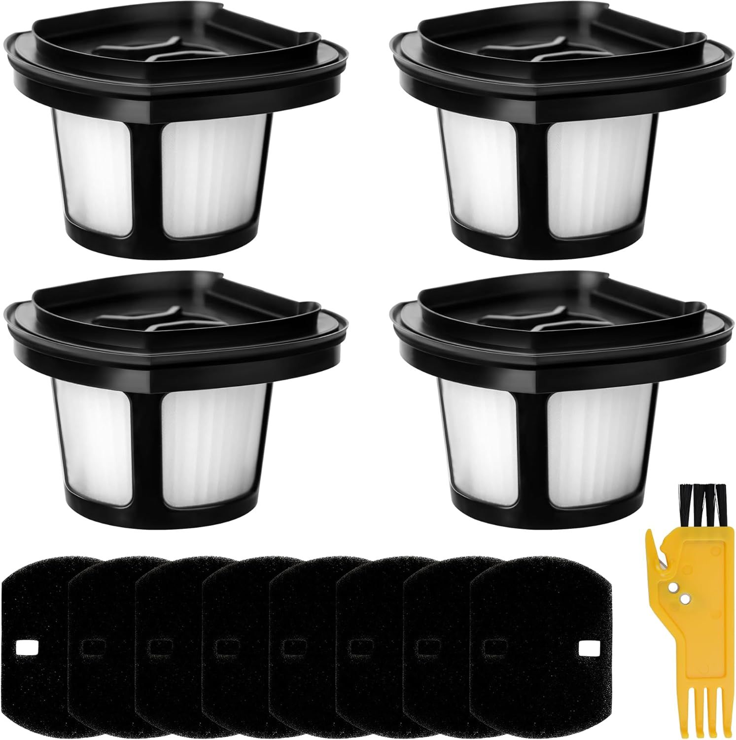 2390A 2284W Vacuum ilter Replacement or Bi-ssell Pet Hair Eraser ilter Hand Vac 2390, 2389, 2284W Compare to Parts # 1614212 1614203 1614204, 4-Pack - Image 1