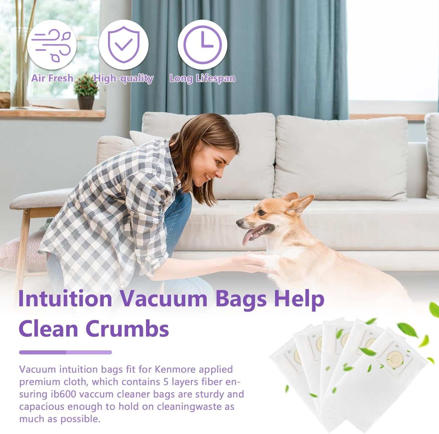 Bags it or Ken-more Vacuum Bags IB600 Compatible with Ken-more Intuition Bagged BU4018, BU4020, BU4020, BU4021, BU4022, BU4022U Upright Vacuum Cleaner - Image 5