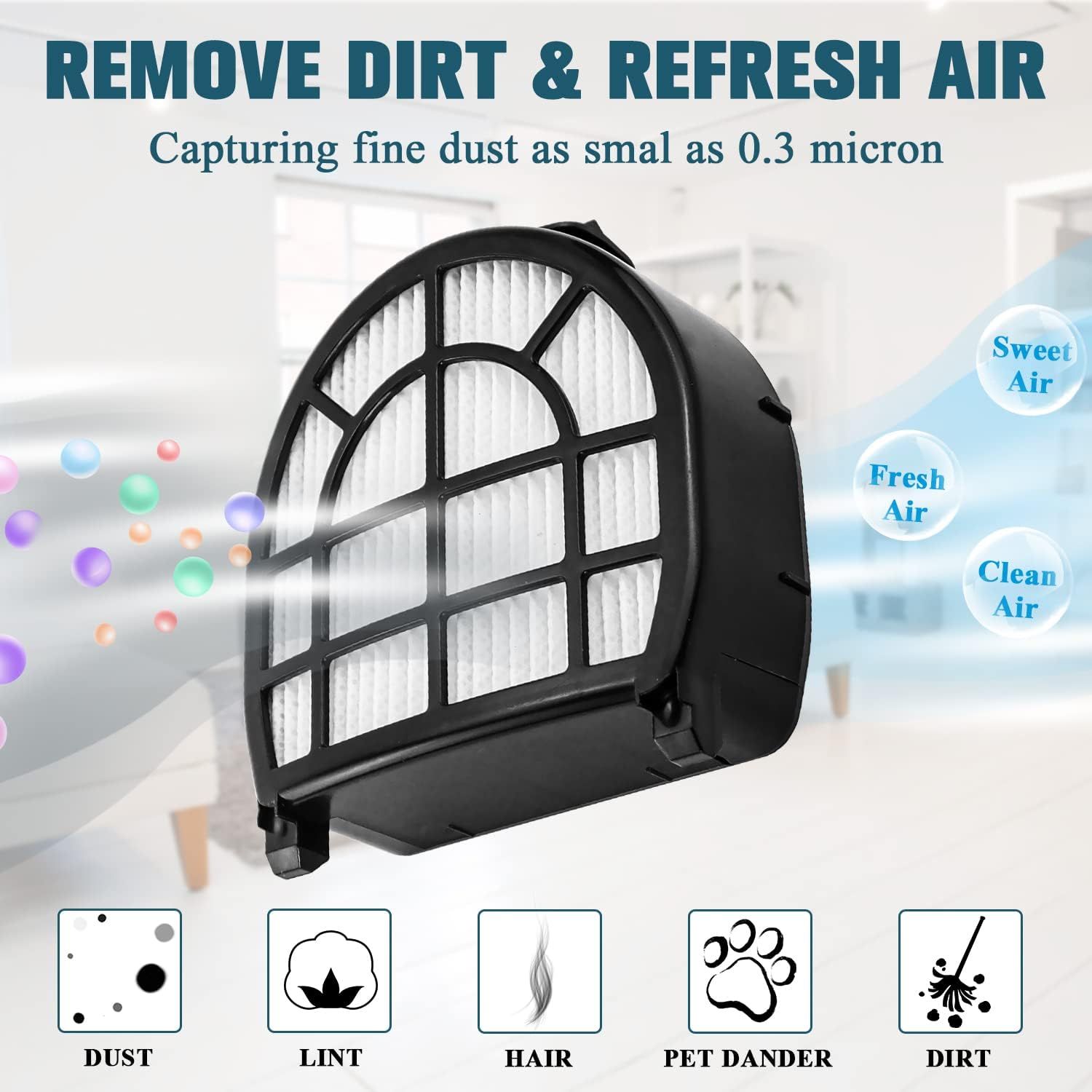 LZ600 ilter Replacement Compatible with Shar-k LZ601, LZ602, LZ602C APEX UpLight Lit-Away Duo-Clean Vacuum, Compare to # XLZ600 & XHC600 - Image 2