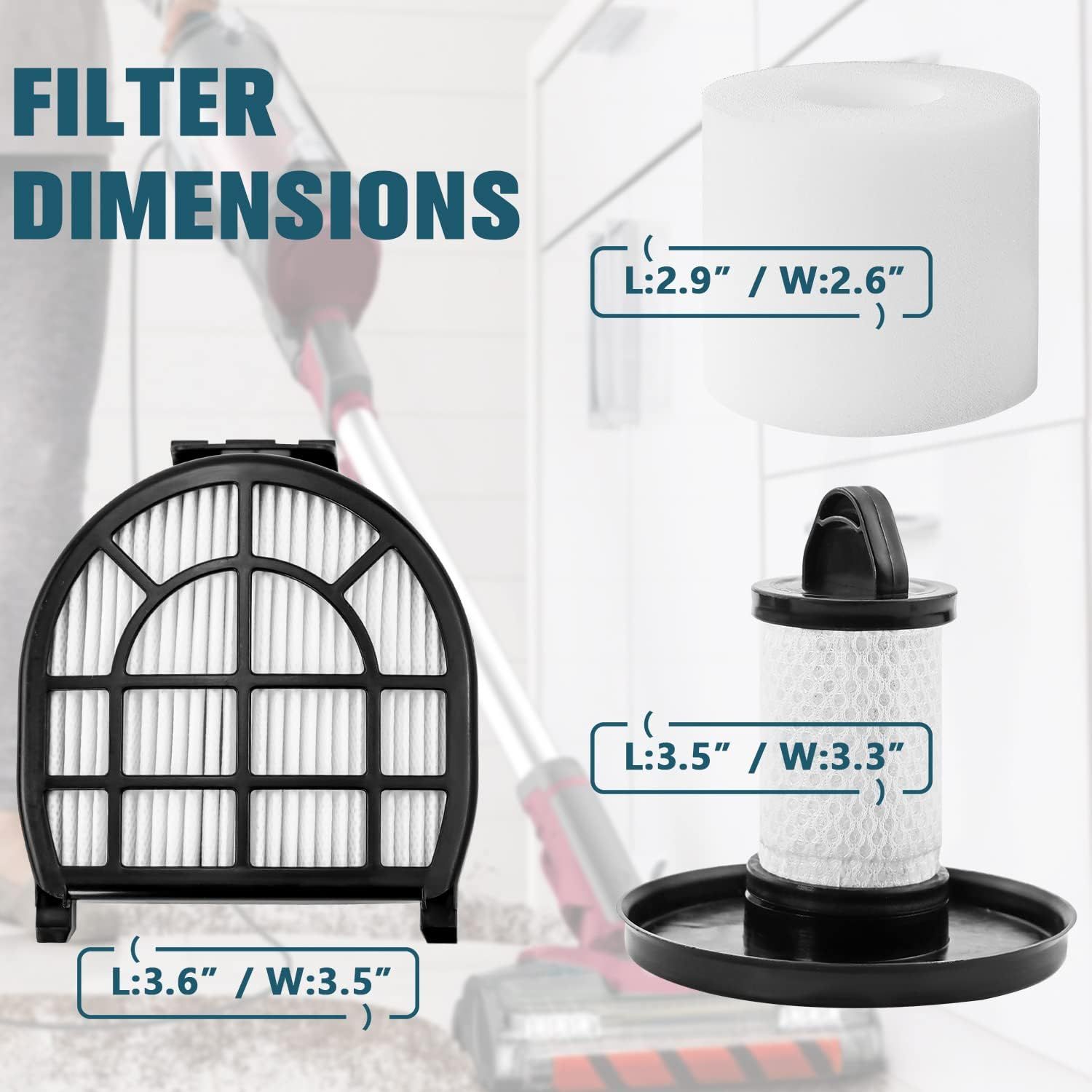 LZ600 ilter Replacement Compatible with Shar-k LZ601, LZ602, LZ602C APEX UpLight Lit-Away Duo-Clean Vacuum, Compare to # XLZ600 & XHC600 - Image 7