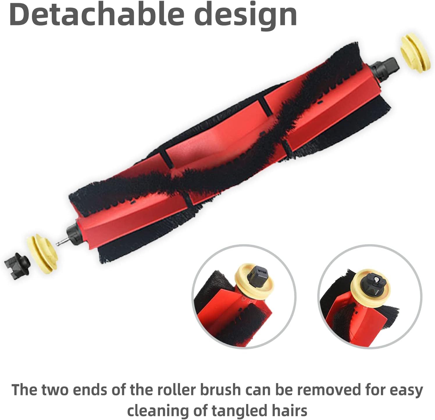 Replacement Spare Parts Compatible with  S5, S5 Max, S4 Max, S6, S6 MaxV, E4, E5, S4 Robotic Vacuum Cleaner Backup Kit with 1 Roller 4 Side Spin Brush 4 Hepa ilter Attachments NOT or Q5 - Image 2