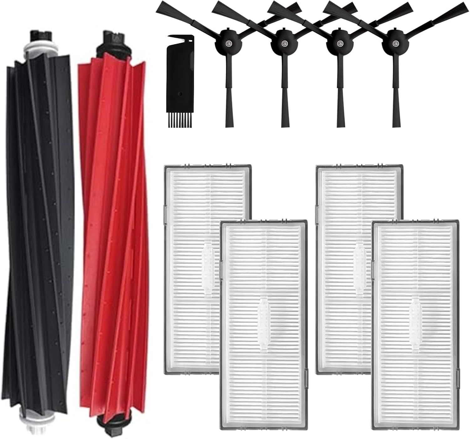 Replacement Parts Accessories Compatibale or  S8 Pro Ultra / S8 / S8+ Robotic Vacuum Cleaners Include: 1 Dual Roller Main Brush 4 Side Spin Brushes 4 Hepa ilter Attachments - Image 1