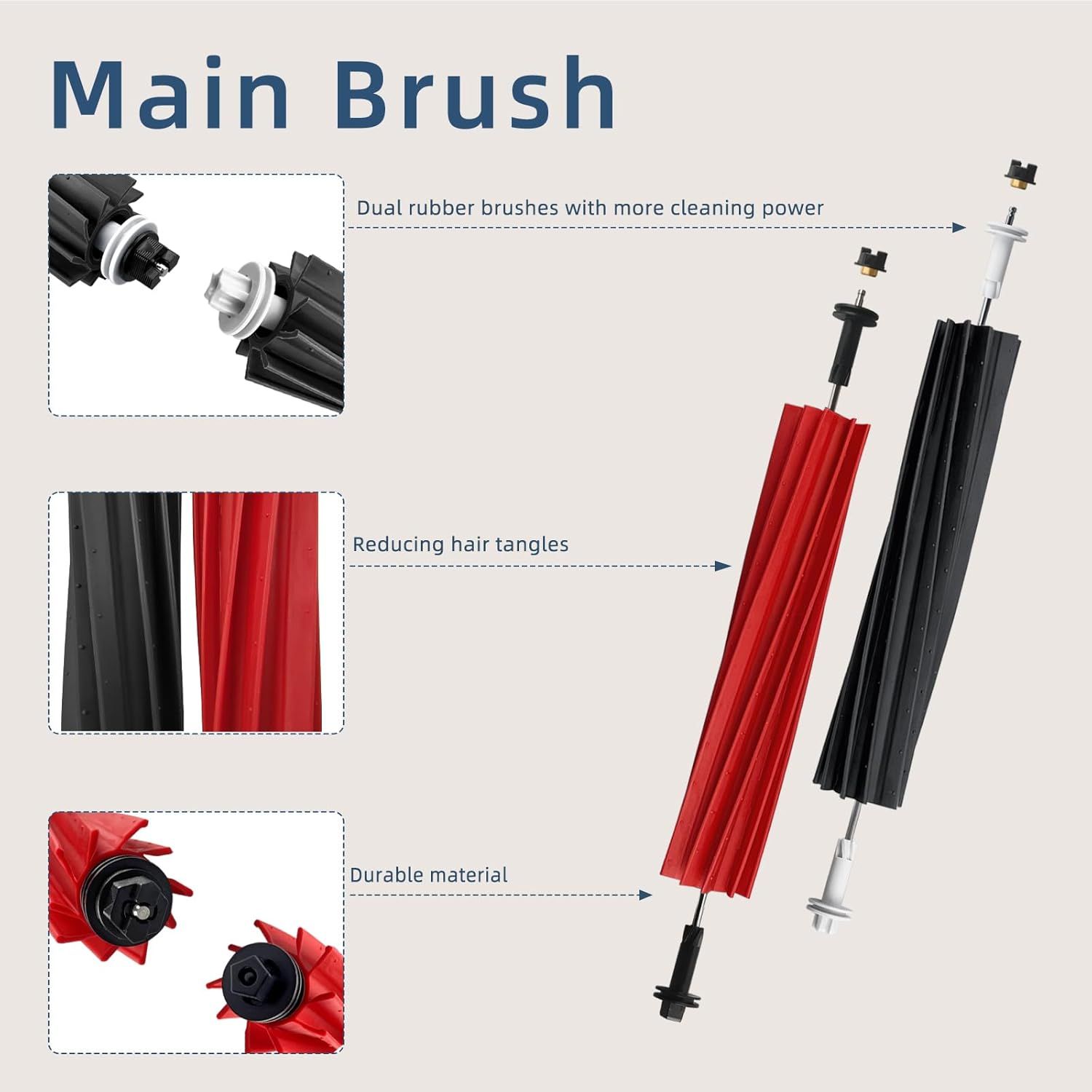 Replacement Parts Accessories Compatibale or  S8 Pro Ultra / S8 / S8+ Robotic Vacuum Cleaners Include: 1 Dual Roller Main Brush 4 Side Spin Brushes 4 Hepa ilter Attachments - Image 2