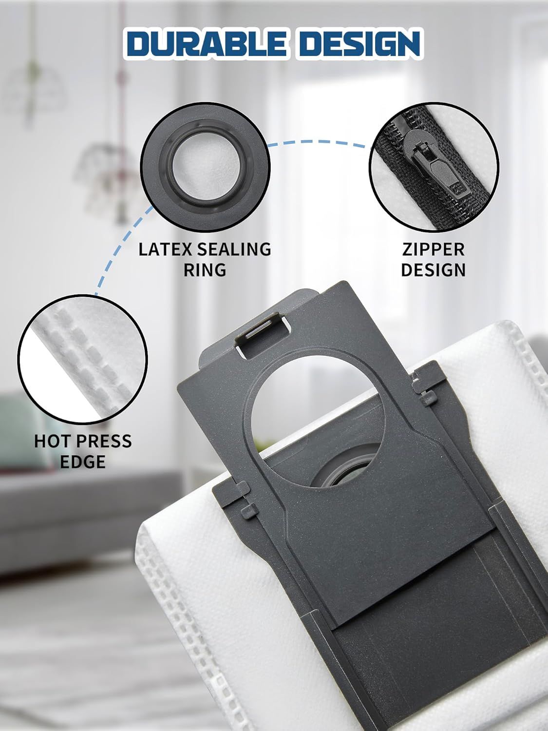 Reusable Dust Bags or Dreame X50 Ultra Series/Aqua10 Series / L50 Ultra / L40s Ultra / L40s Ultra AE / L40s Ultra CE / L10s Ultra Gen2, 3.2L, 3 Pack - Image 4