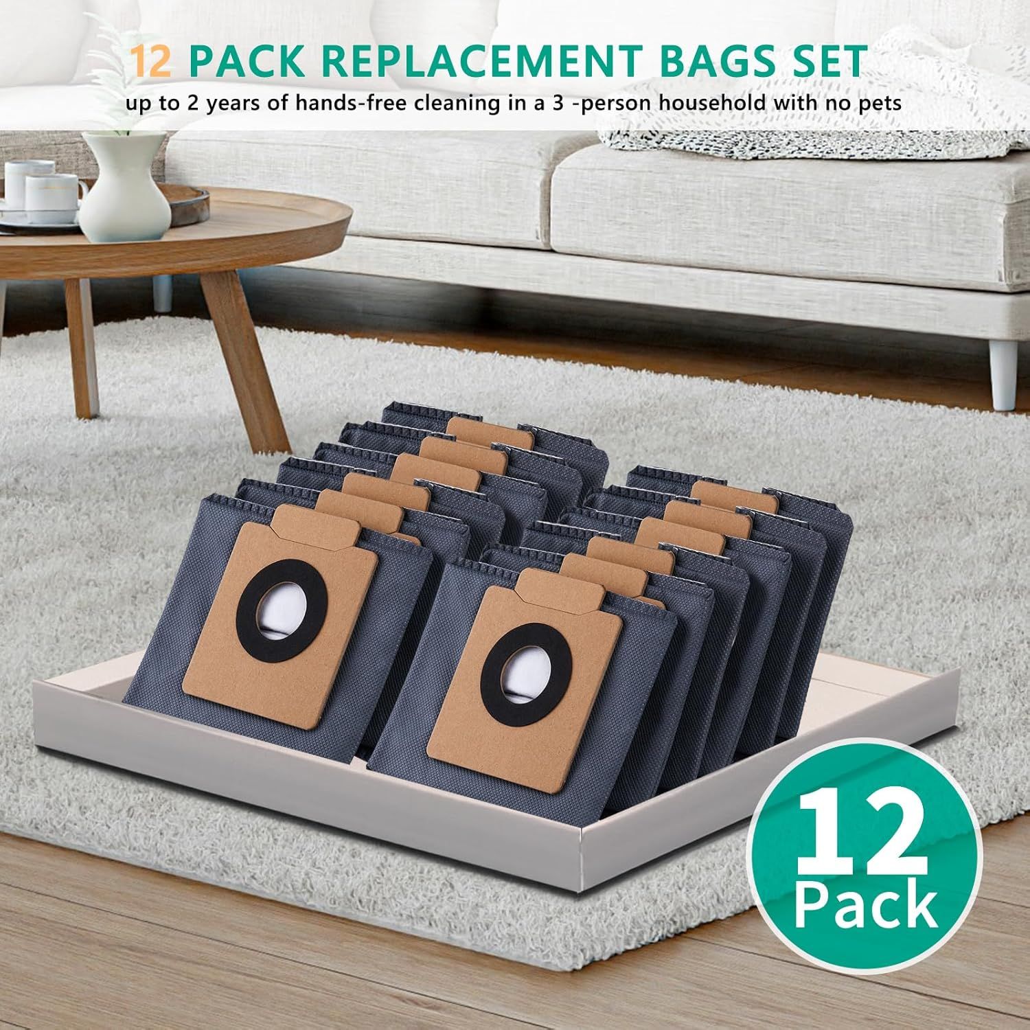 Dust Bags or euy X10 Pro Omni Robot Vacuum & X8 Pro with Sel-Empty Station, Large Capacaity, 12 Pack - Image 5
