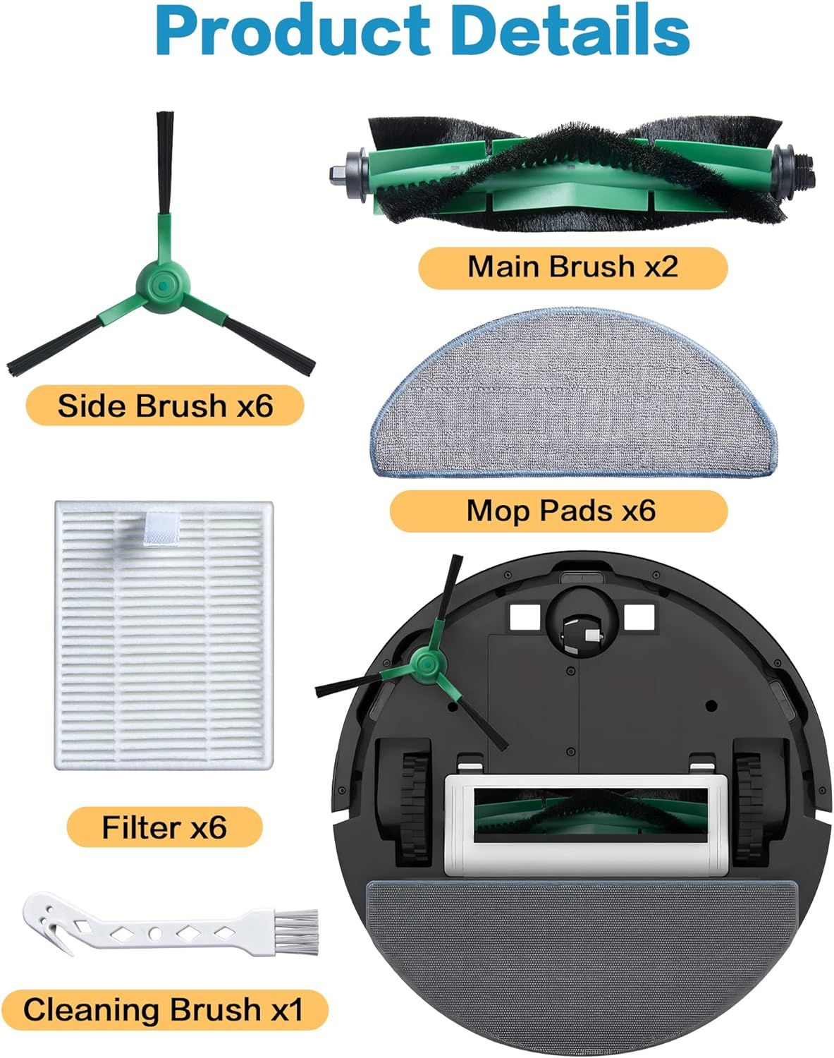 Replacement Parts or iRobot Roomba 104 Combo, 105 Combo, Essential Y0140 Y0112 Y0110 Robot Q0120 Q0110, 21 Pack Quality Accessories or Better Cleaning Perormance - Image 6