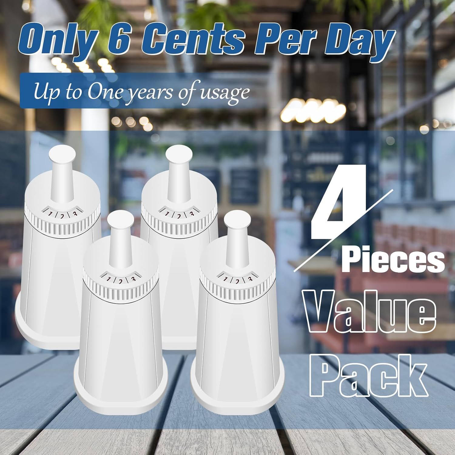 4 Pack Replacement Water ilter or Breville Espresso Machine Barista Touch Bes880, Barista Pro BES878, Oracle Touch BES990, Oracle BES980, Dual Boiler BES920 Bambino ClaroSwiss Sage by - Image 2