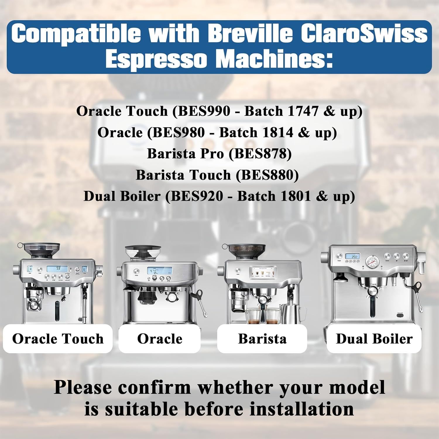 4 Pack Replacement Water ilter or Breville Espresso Machine Barista Touch Bes880, Barista Pro BES878, Oracle Touch BES990, Oracle BES980, Dual Boiler BES920 Bambino ClaroSwiss Sage by - Image 5
