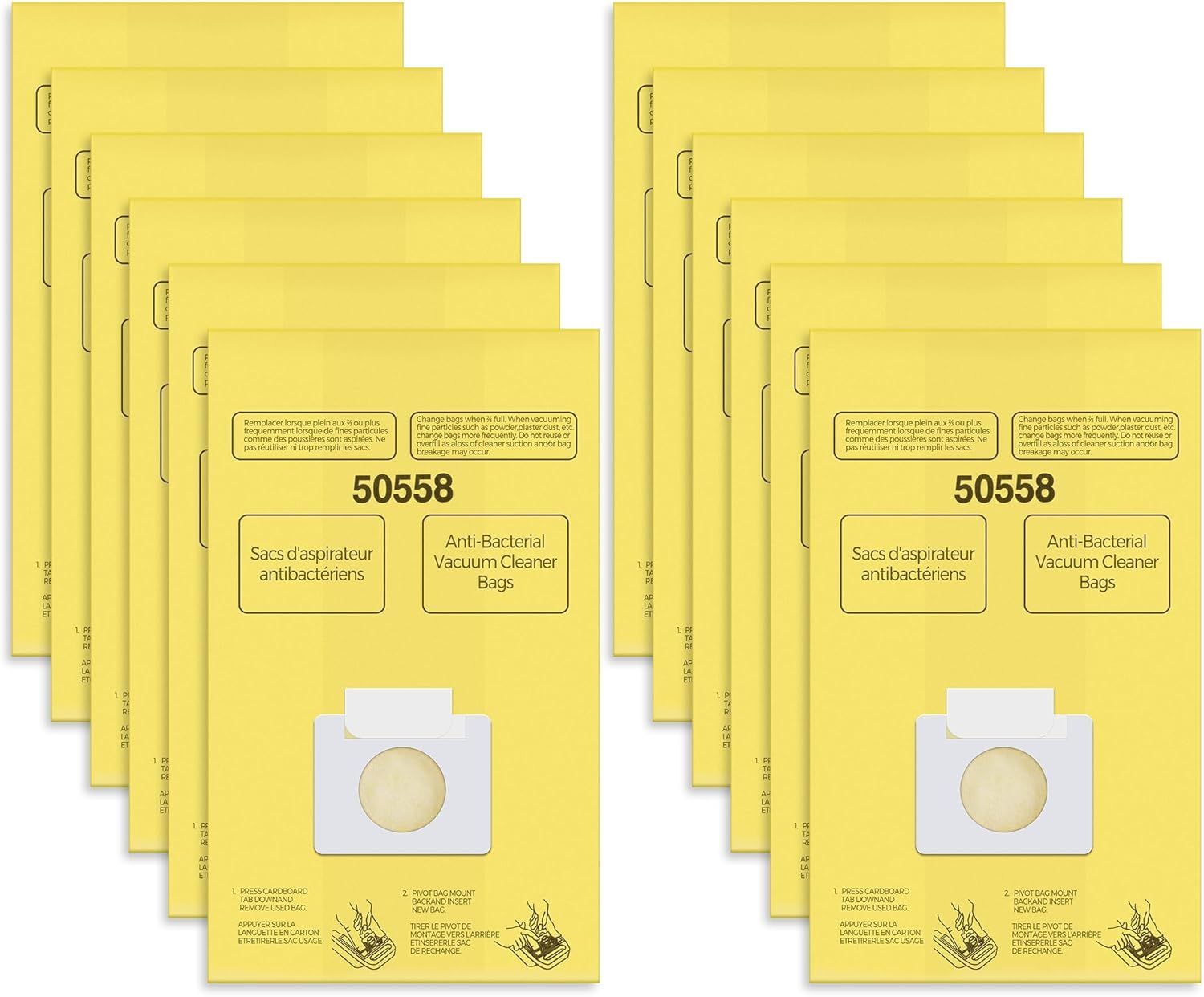 Vacuum Bags Replacement or Kenmore Canister C/Q 5055 50555 50557 50558 and Pana·sonic Type C-5 C-18 Vacuums - Premium Vacuum Cleaner Dust Bag - 12 Pack - Image 1