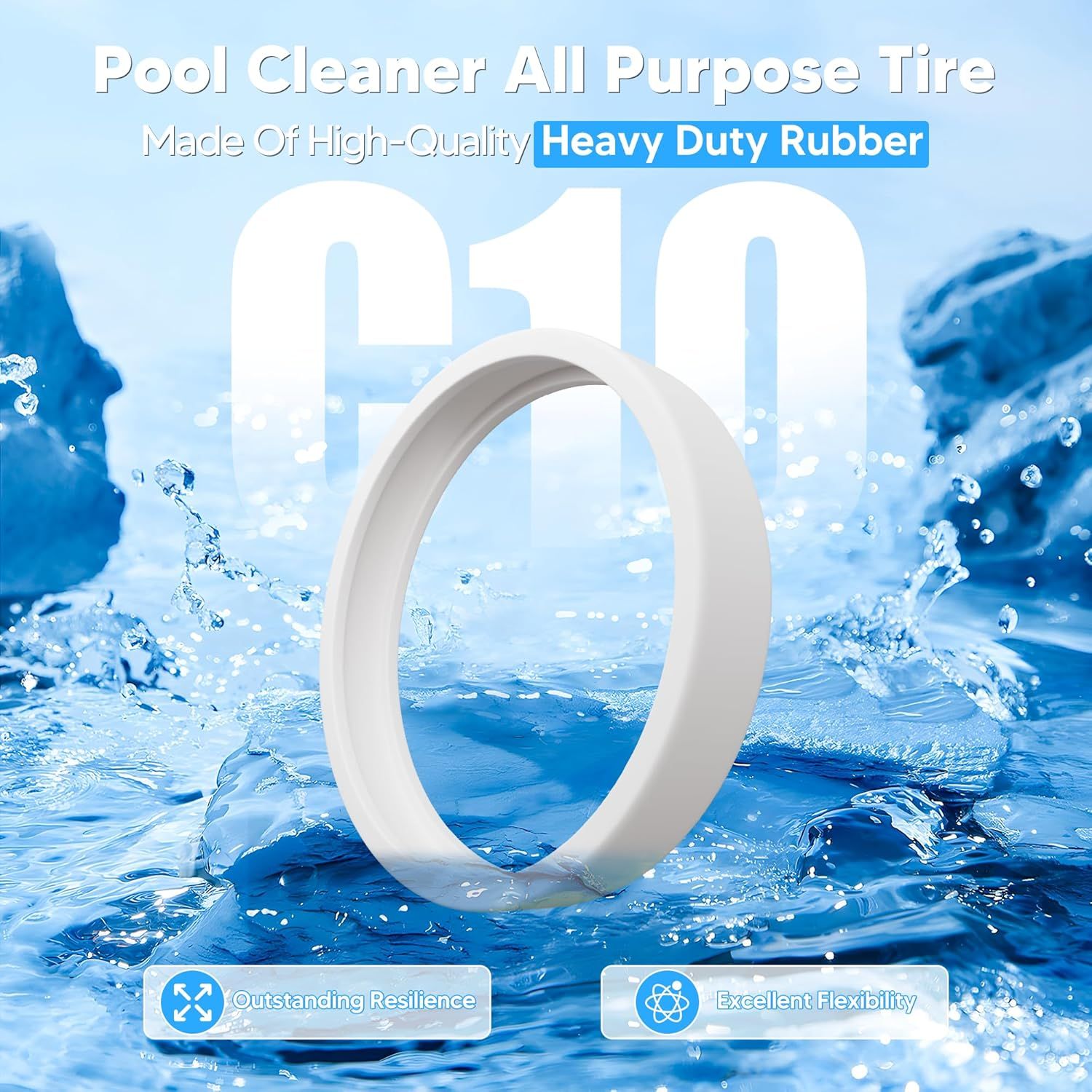 Pool Cleaner All Purpose Tire Replacement Part Compatible with Polaris 280 360 180 380 C10 C-10 Pack o 3 - Image 2