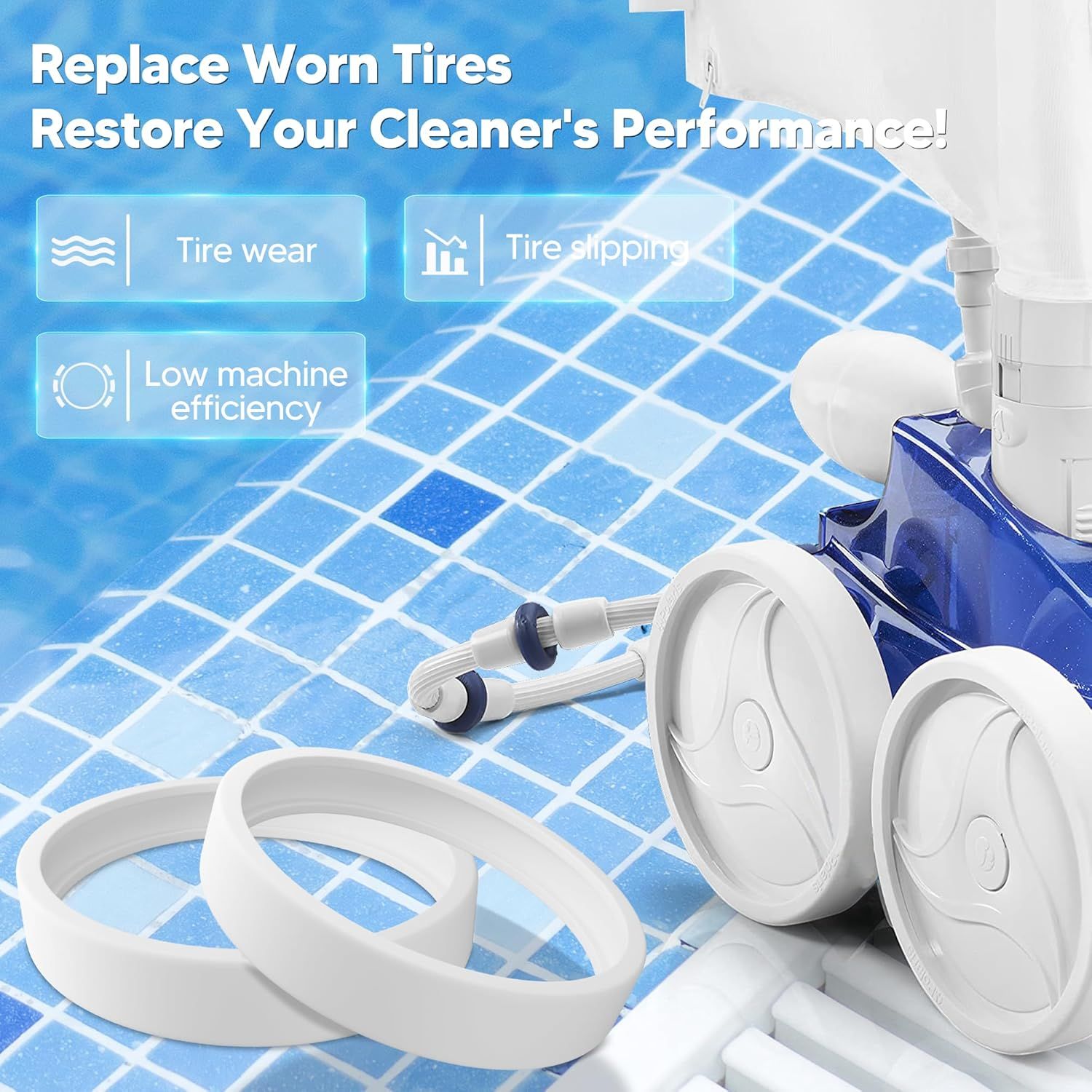 Pool Cleaner All Purpose Tire Replacement Part Compatible with Polaris 280 360 180 380 C10 C-10 Pack o 3 - Image 5