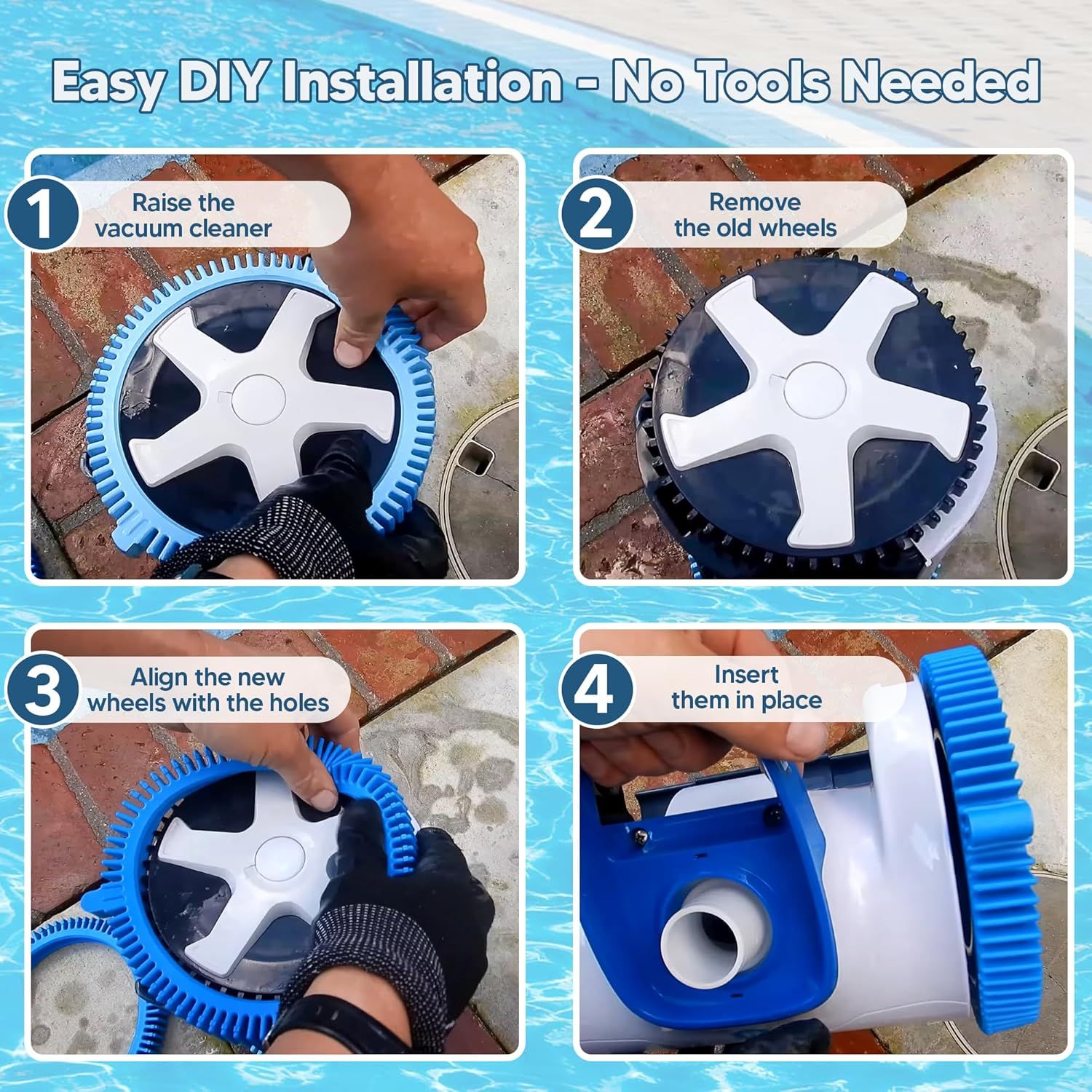 896584000-143 Blue ront Tire Kit with Super Hump Replacement or Haywood Poolvergnuegen Select Pool Cleaners and Perectly Compatible with Hayward Phoenix Cleaners (2 Pack) - Image 6