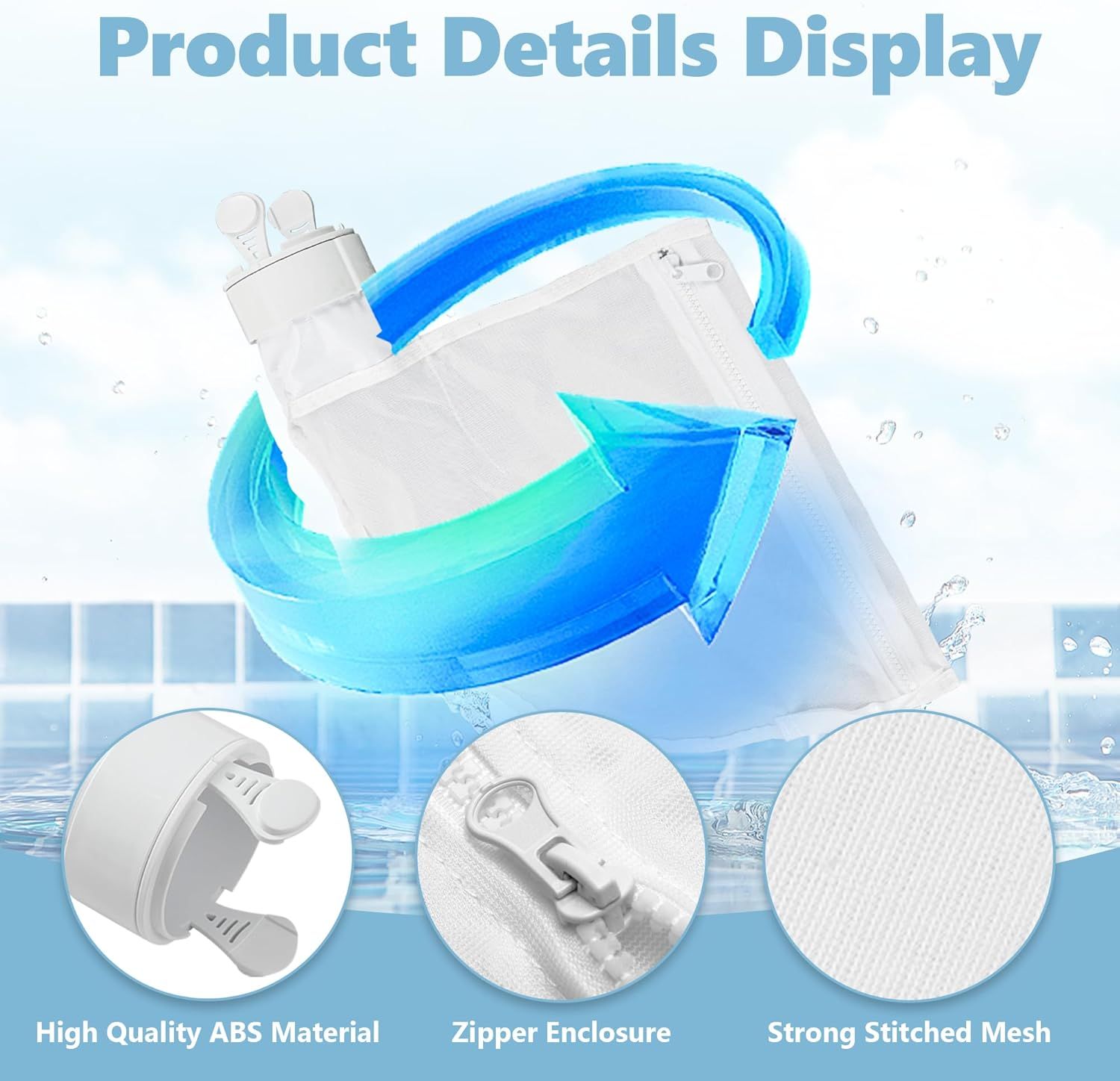 Pool Spa Zippered Bags Replacement or Polaris 280, 480 Pool Cleaner All Purpose ilter Bags K13 K16 (2 Pack) - Image 3