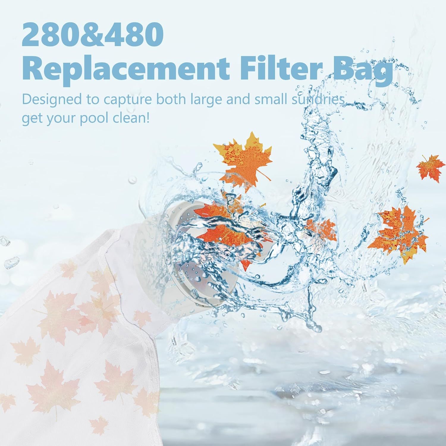 Pool Spa Zippered Bags Replacement or Polaris 280, 480 Pool Cleaner All Purpose ilter Bags K13 K16 (2 Pack) - Image 5