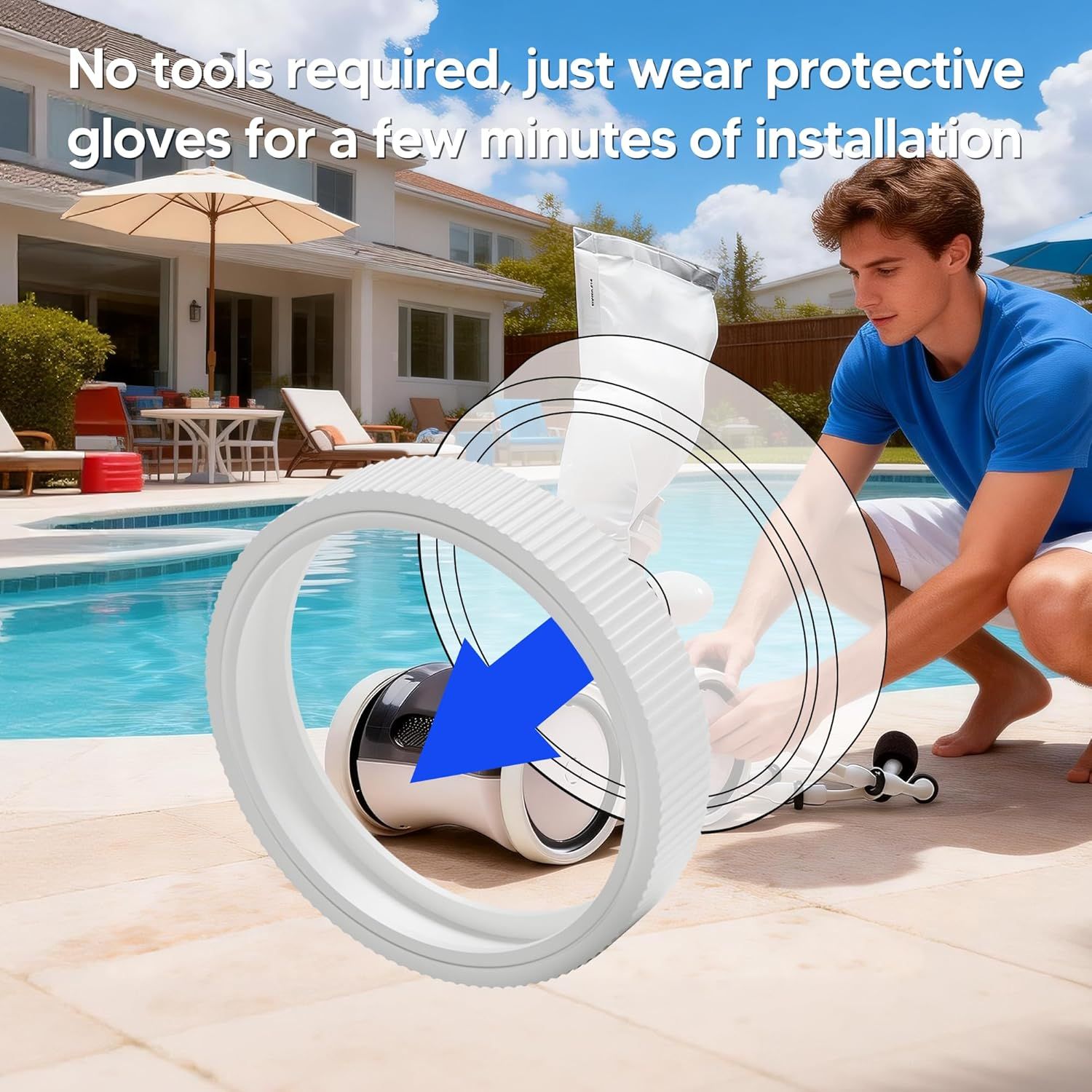Upgraded Rubber Tire with Treads LLC1 Tire and 360007 Tire Replacement or Pentair Legend Pool Cleaner Wheel Rubber Tires Automatic Pool and Spa Cleaner (4 Pack) - Image 6
