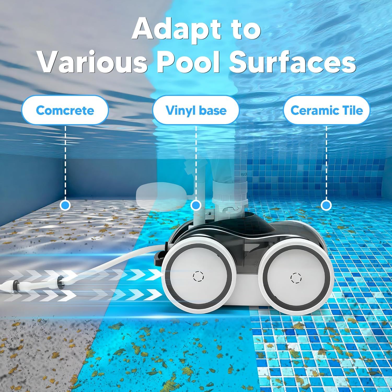 Upgraded Rubber Tire with Treads LLC1 Tire and 360007 Tire Replacement or Pentair Legend Pool Cleaner Wheel Rubber Tires Automatic Pool and Spa Cleaner (4 Pack) - Image 7