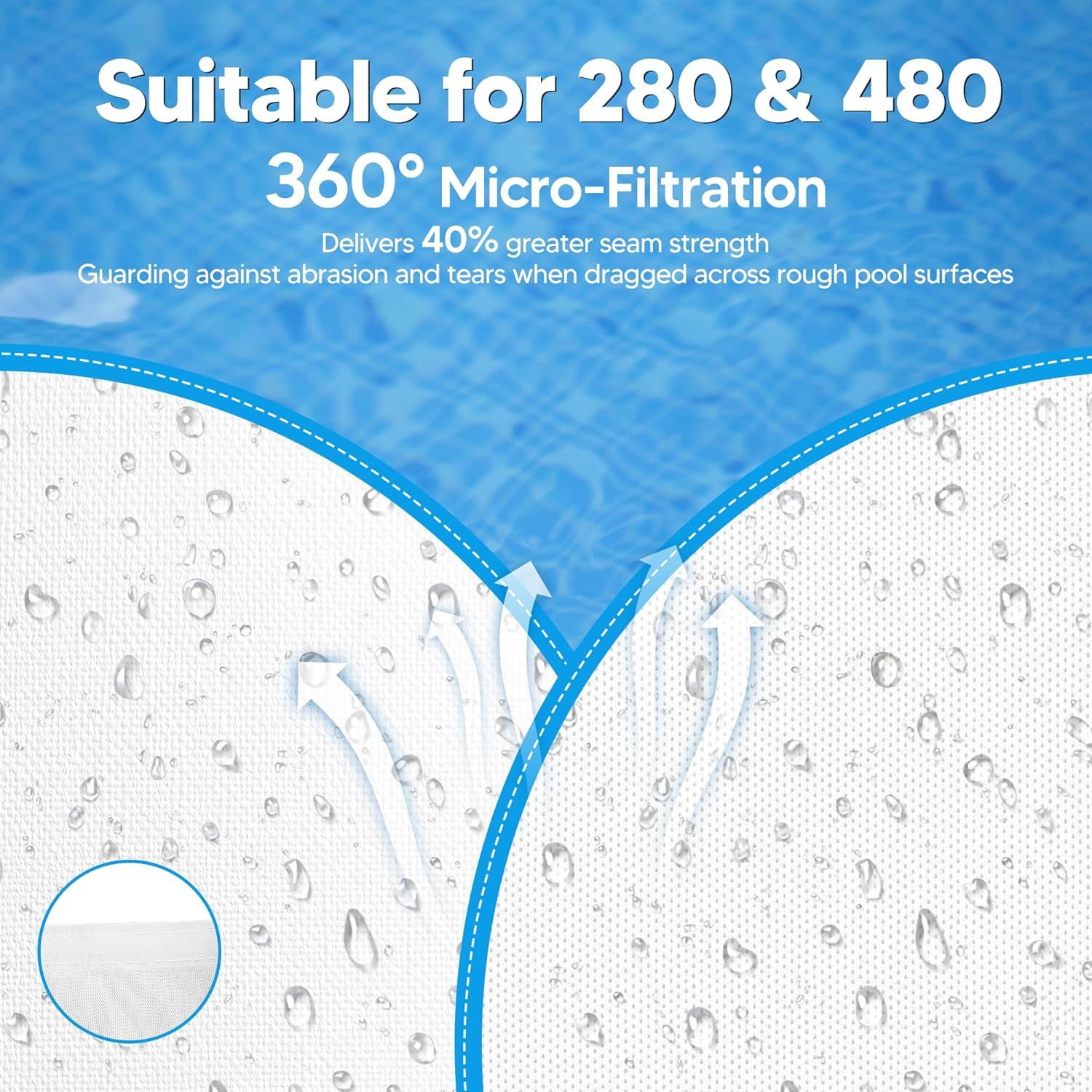 Pool Spa Bags ilter Bag Replacement or Polaris 280, 480 Pool Cleaner Bags K13 K16, 2 Pack - Image 4