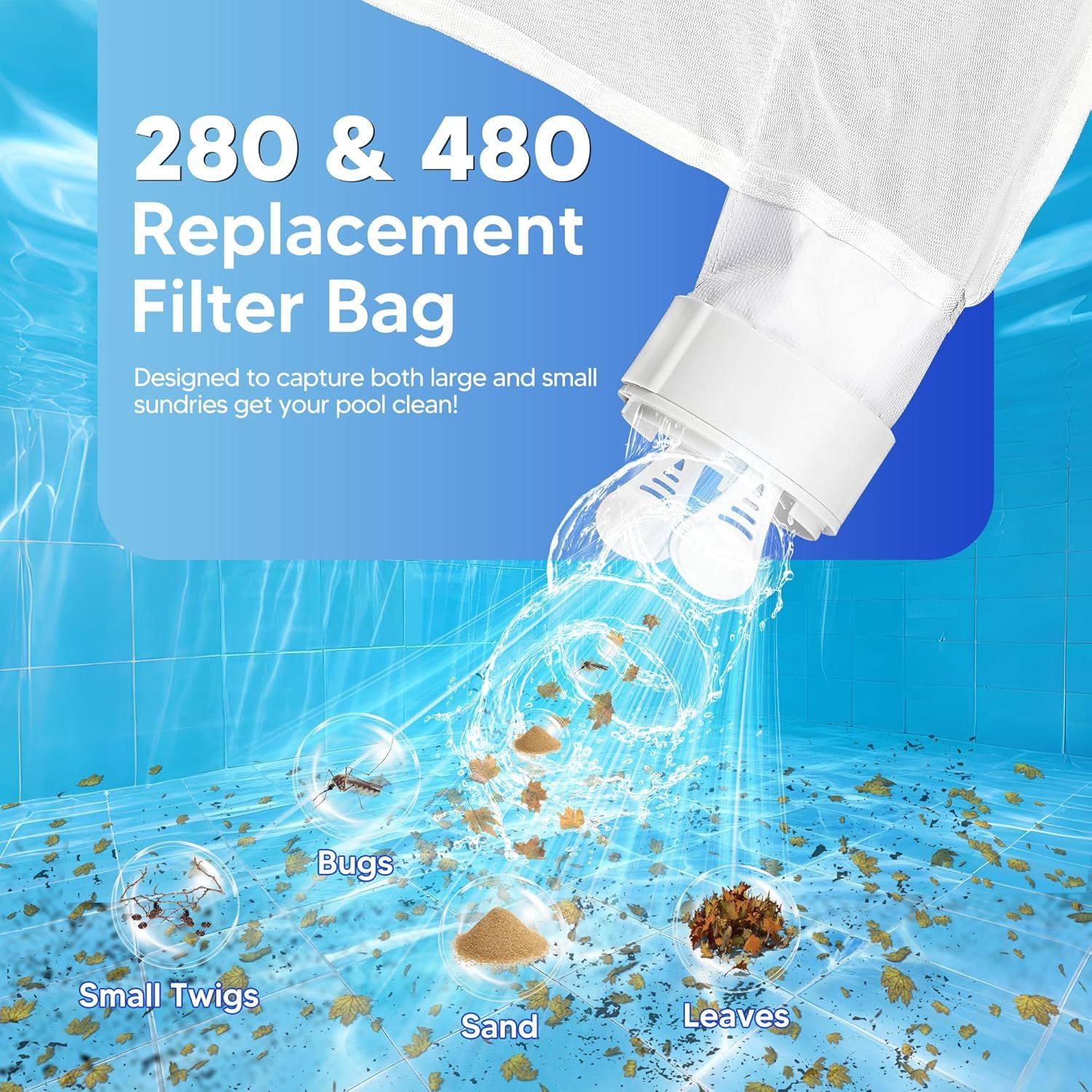 Pool Spa Bags ilter Bag Replacement or Polaris 280, 480 Pool Cleaner Bags K13 K16, 2 Pack - Image 7