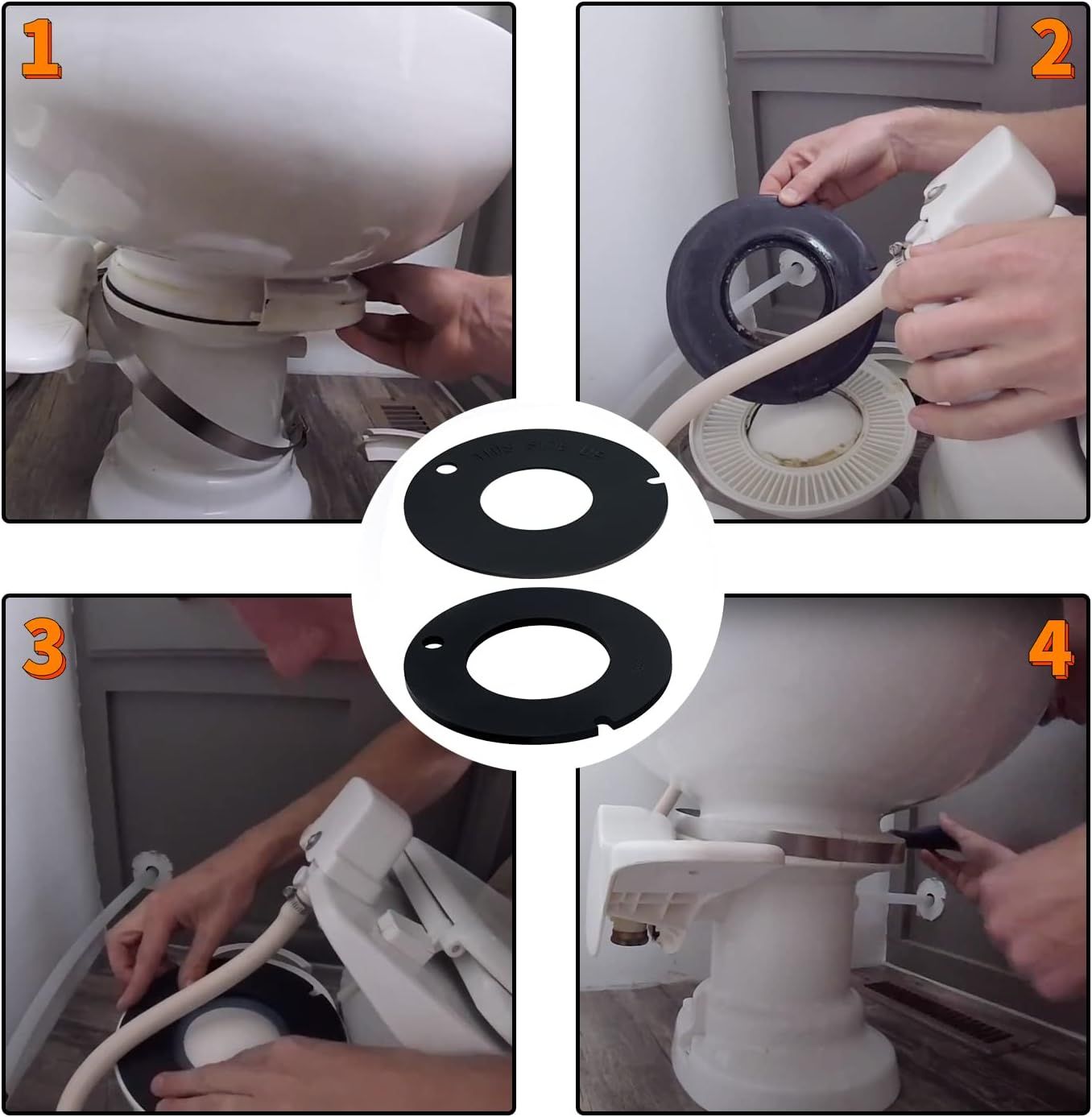 2 Pcs 385311462 & 385316140 RV Toilet Seal Kit Replacement or 510/506+, 510+/1006, 1008/EcoVac, 511H, 548+, 146-149, 2010 or RV Camper Marine Toilet Trailer | Prevent Leakage - Image 5